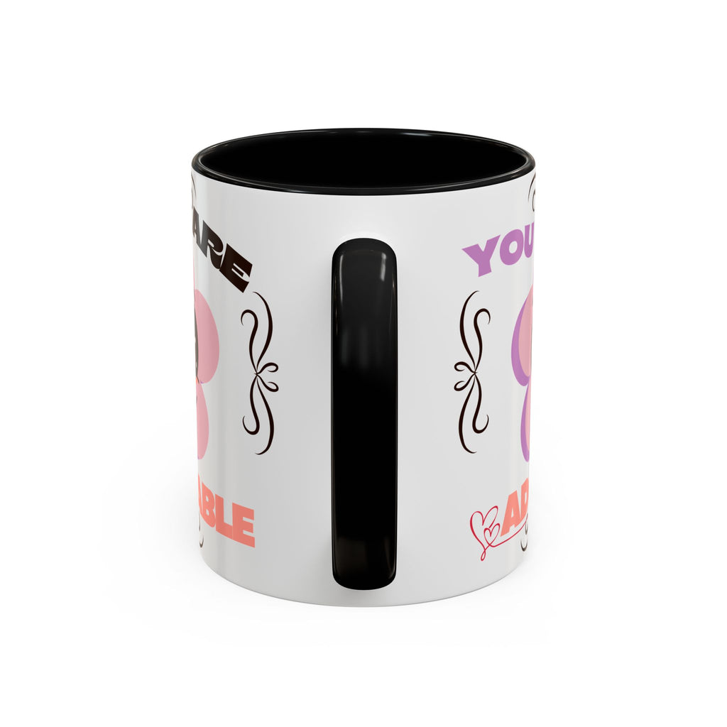 You Are Adorable Coffee Mug — Cute Pink Flower Accent Mug (11/15oz)