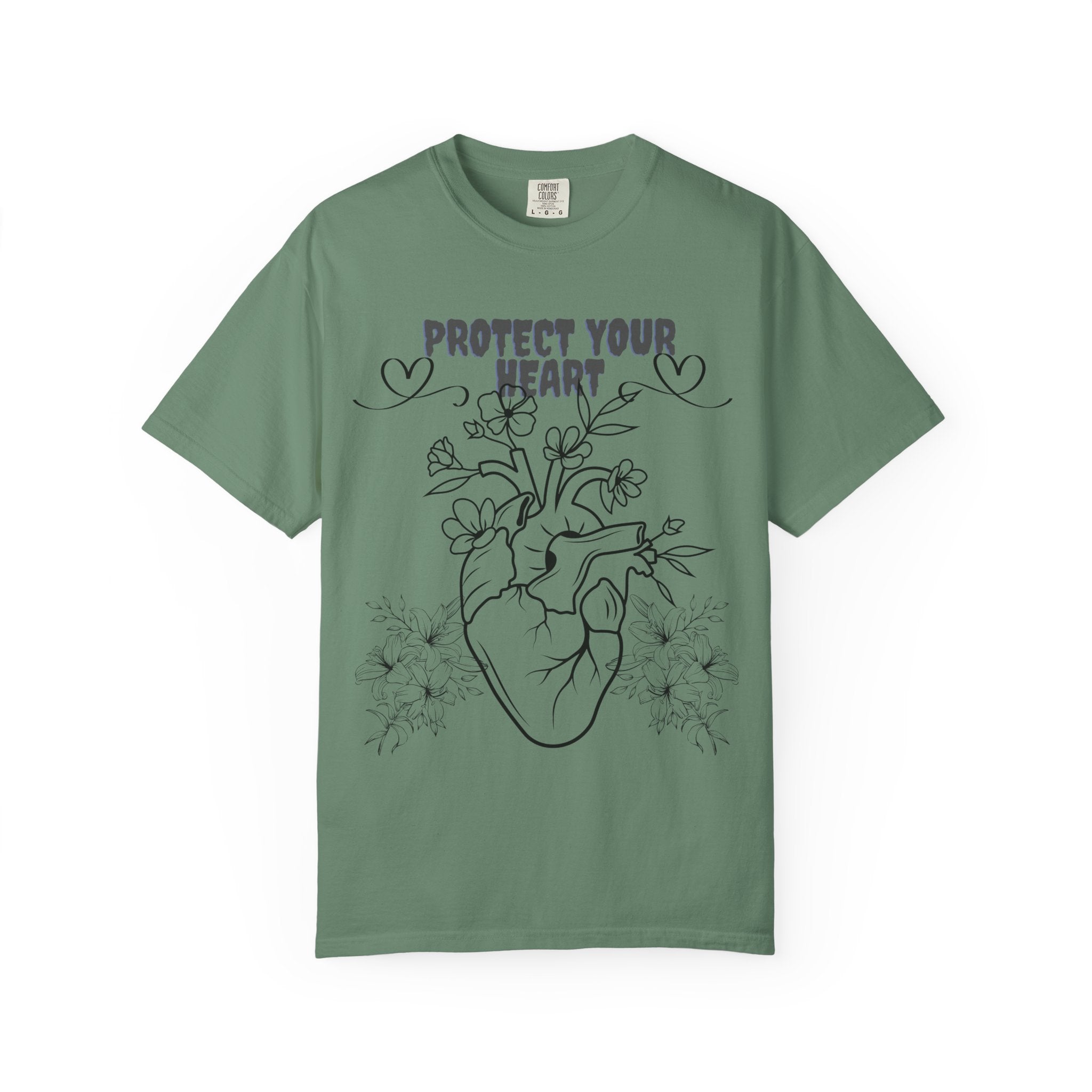Protect Your Heart T-Shirt | Unisex Garment-Dyed Tee for Self-Care, Mental Health Awareness, Gifts for Friends, Cute Casual Wear