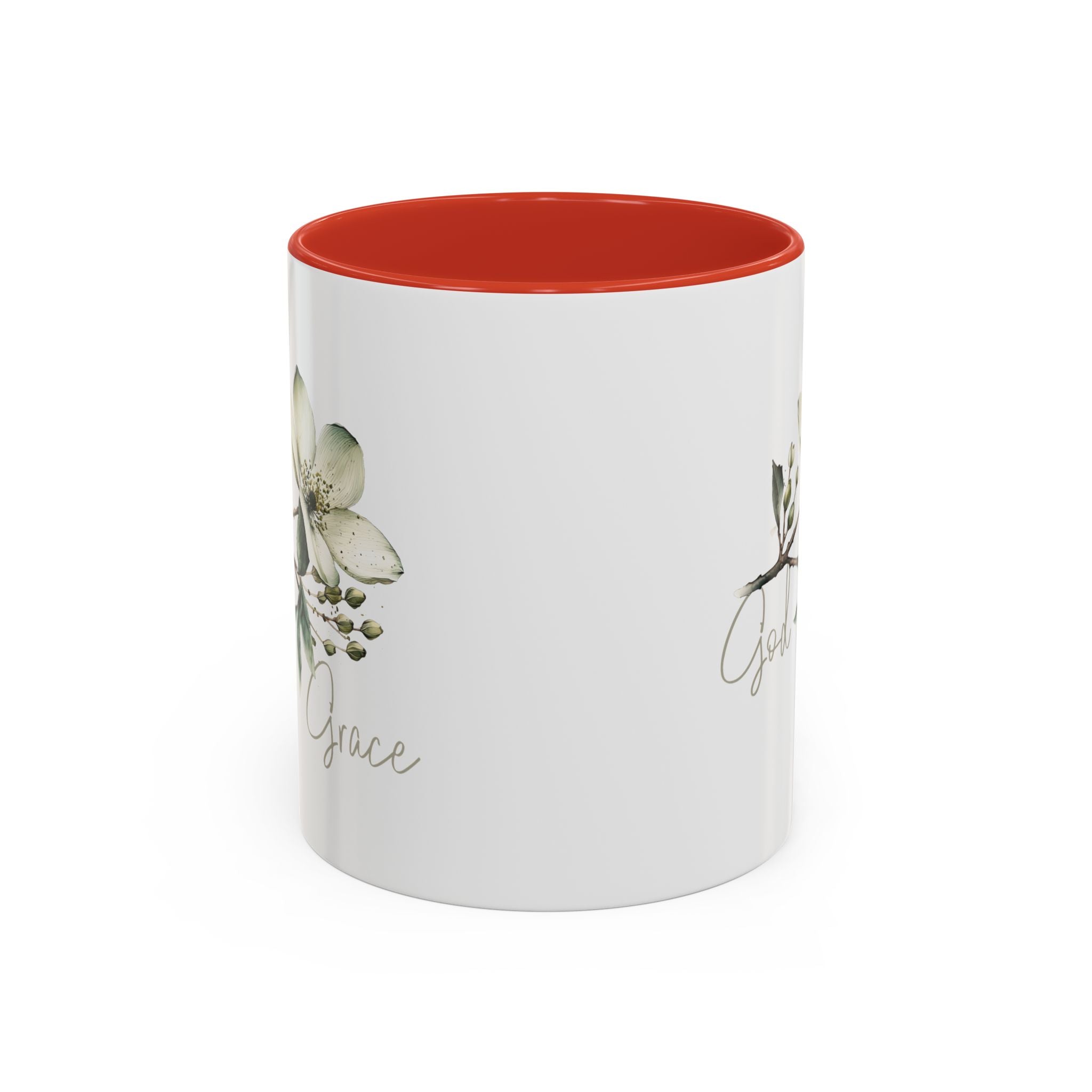 Floral Accent Coffee Mug | God Grace Gift, Nature-Inspired Tea Cup, Inspirational Drinkware for Home, Office, Mother's Day