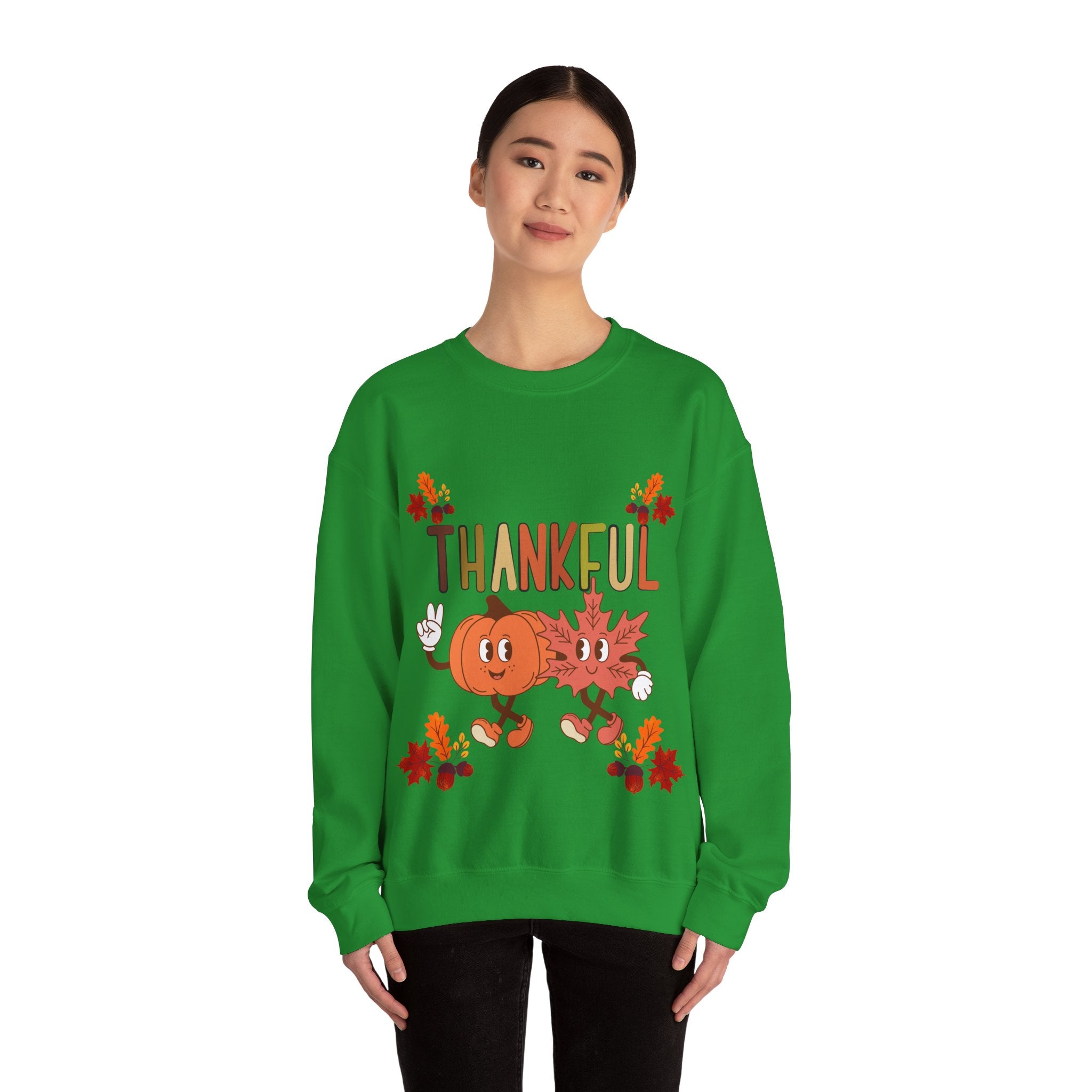 Thankful Autumn Crewneck Sweatshirt, Cozy Fall Sweater, Unisex Sweatshirt, Thanksgiving Gift, Cute Seasonal Apparel
