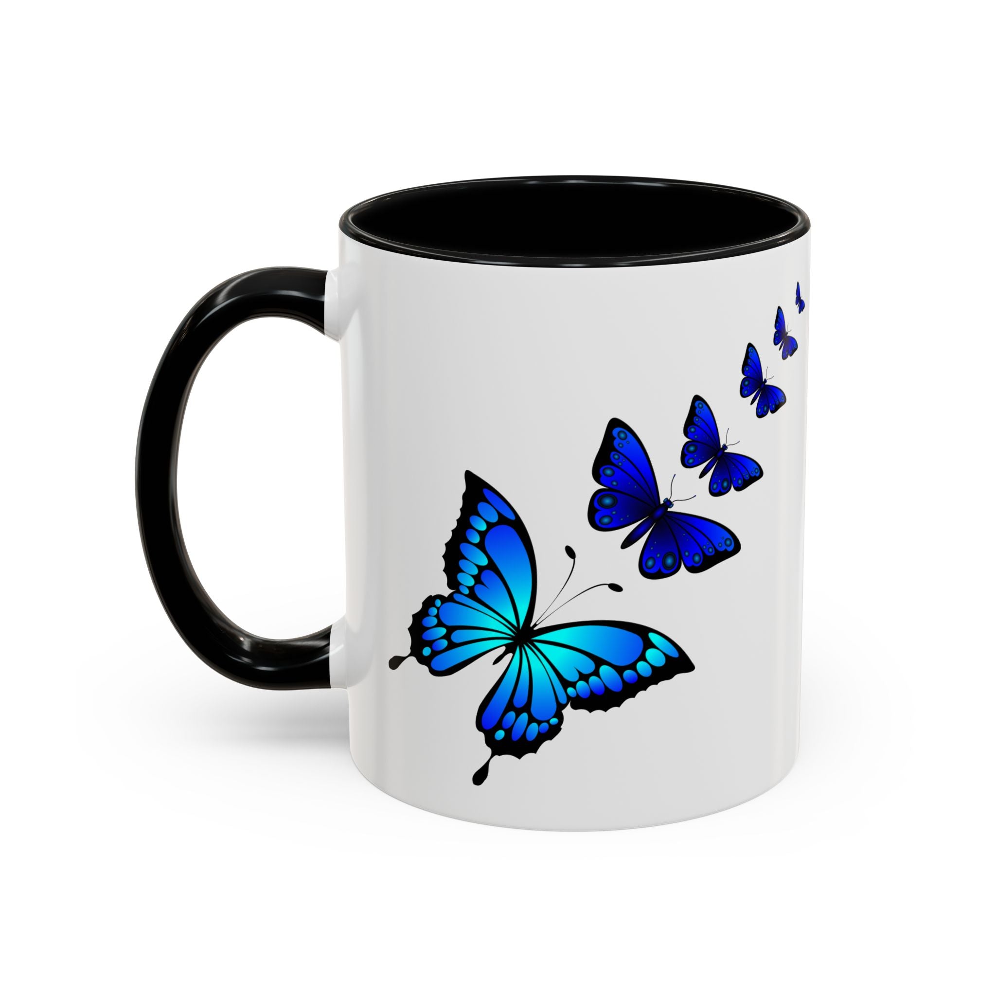 Butterfly Accent Coffee Mug | Colorful Butterfly Design | Perfect Gift for Nature Lovers | Home & Office Decor | 11oz & 15oz