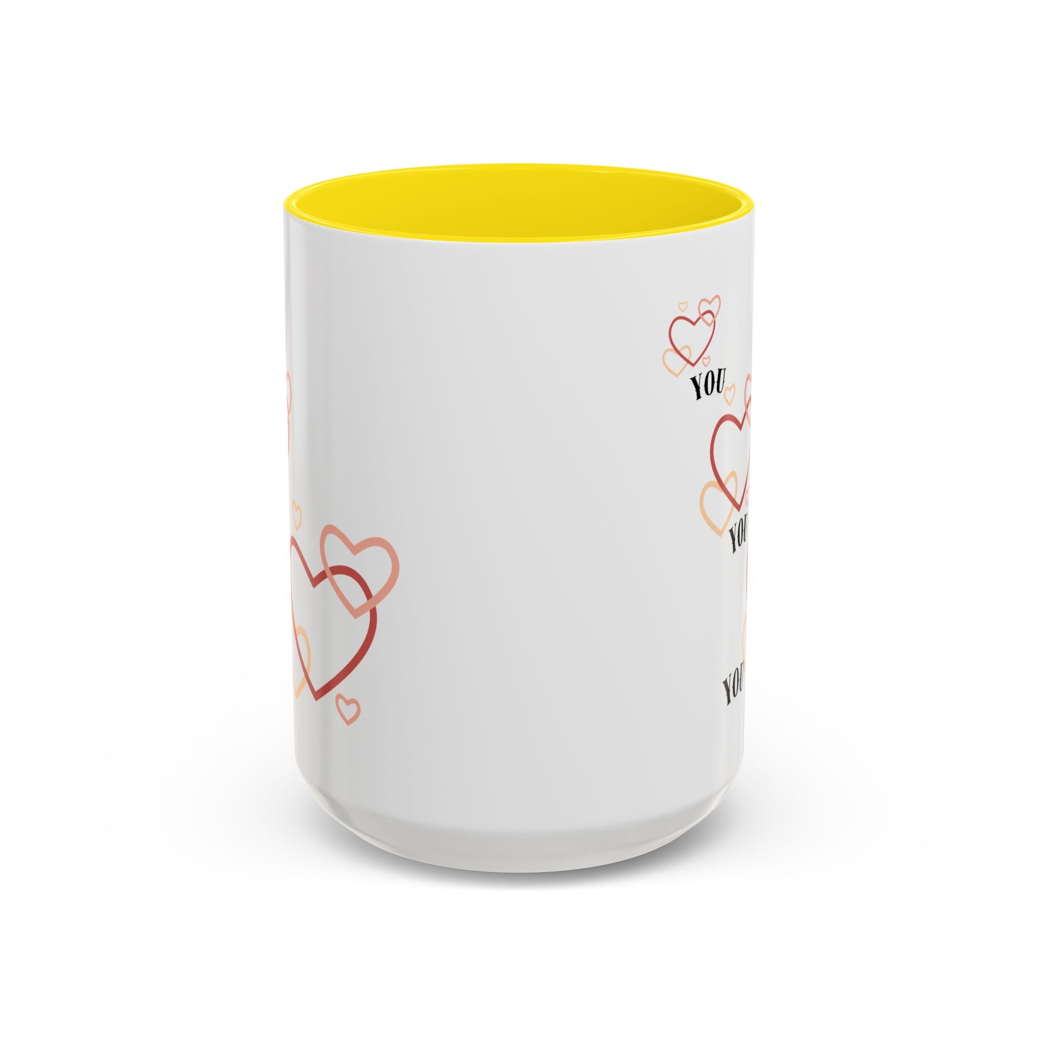 Love You Accent Coffee Mug, Valentine's Day Gift, Heart Mug, Cute Coffee Cup, Romantic Beverage Container