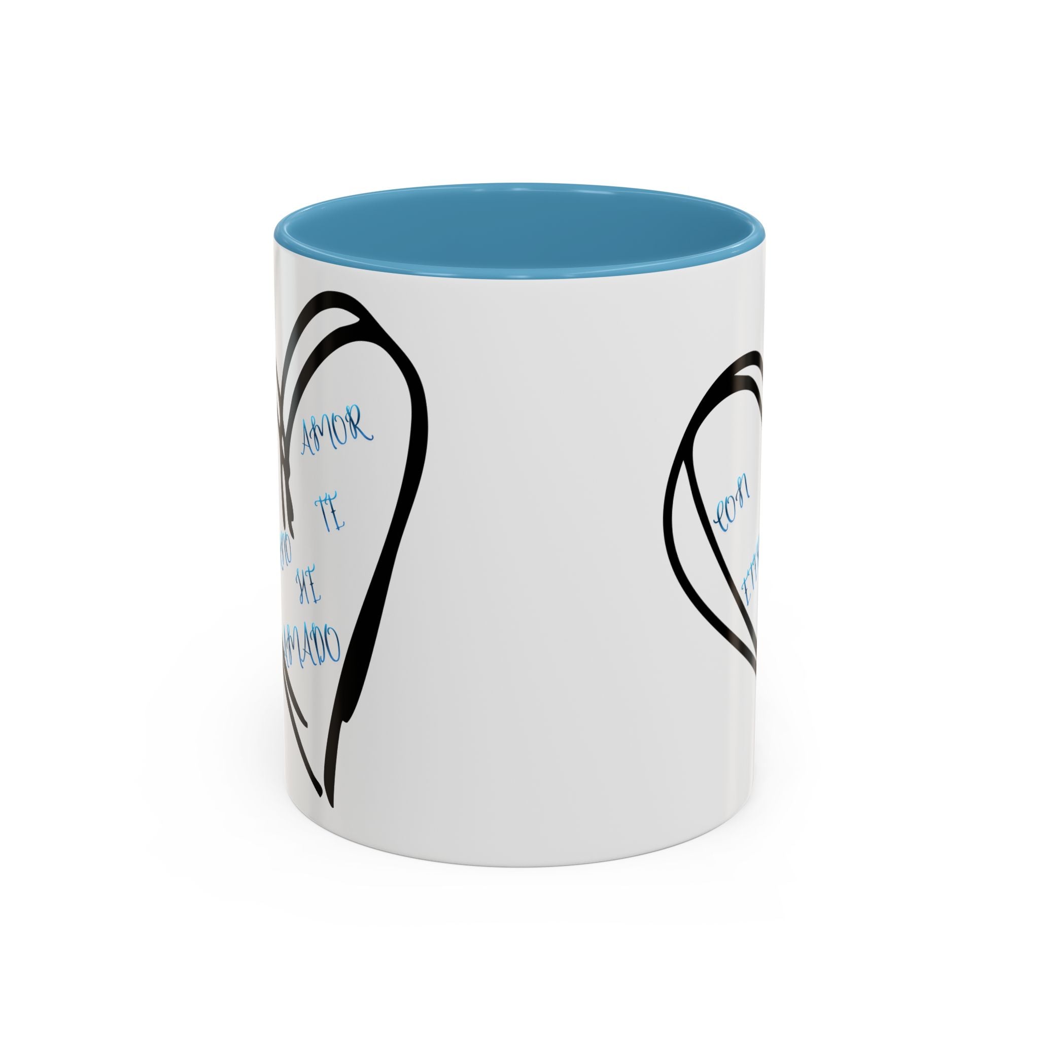 Coffee Mug - Hand-Drawn Heart with Spanish 'Por Amor Te He Amado' Accent