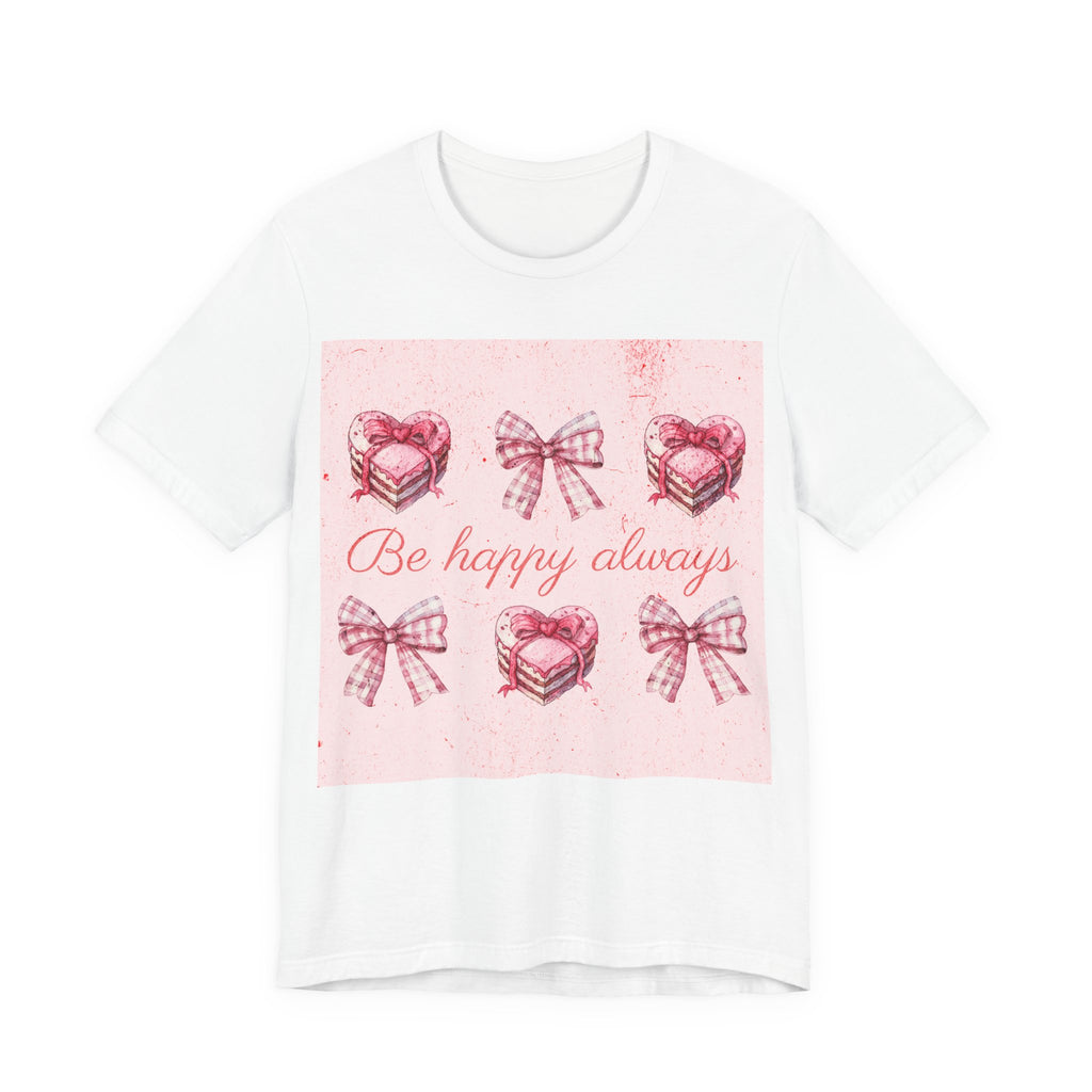 Happy Hearts Tee, Casual Gift T-Shirt, Positive Vibes Shirt, Birthday Outfit, Everyday Wear, Cheerful Top