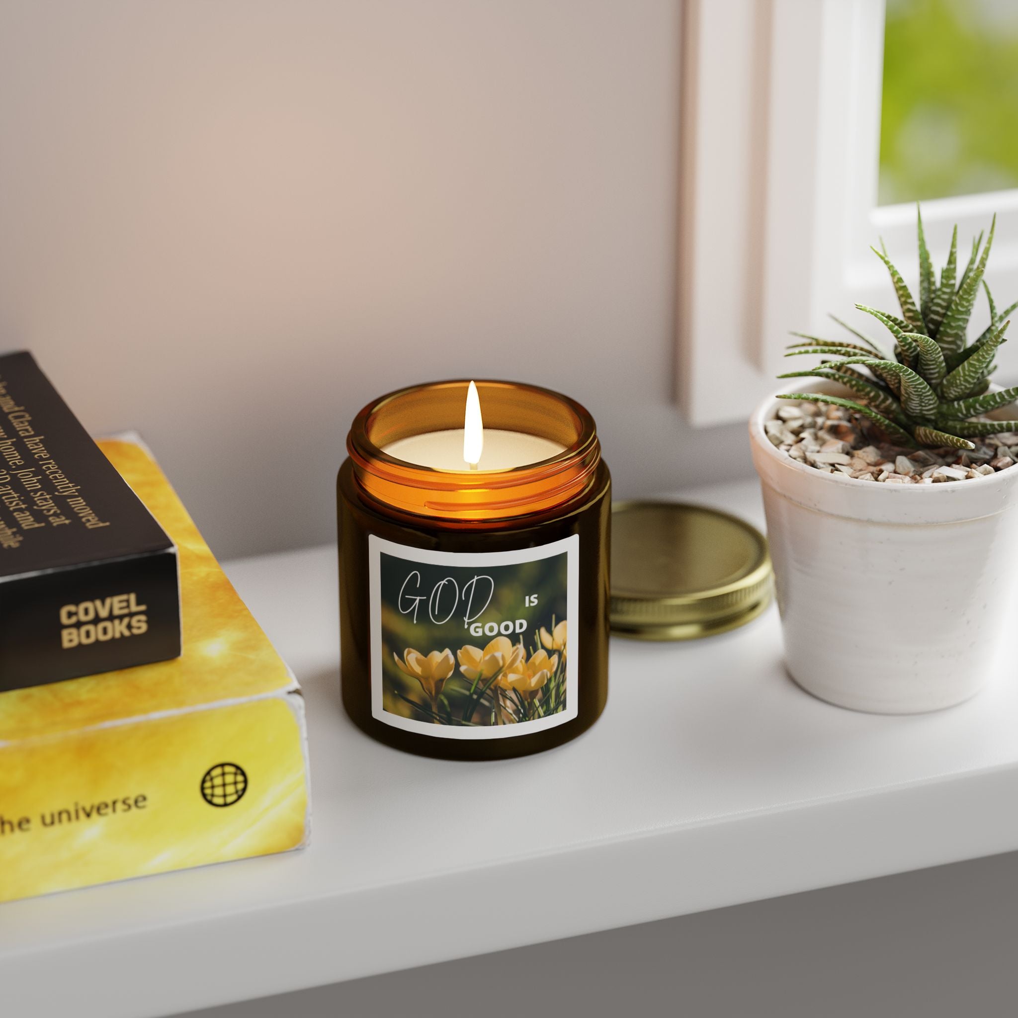 God Is Good Scented Candle — Coconut Apricot Wax (4oz, 9oz)