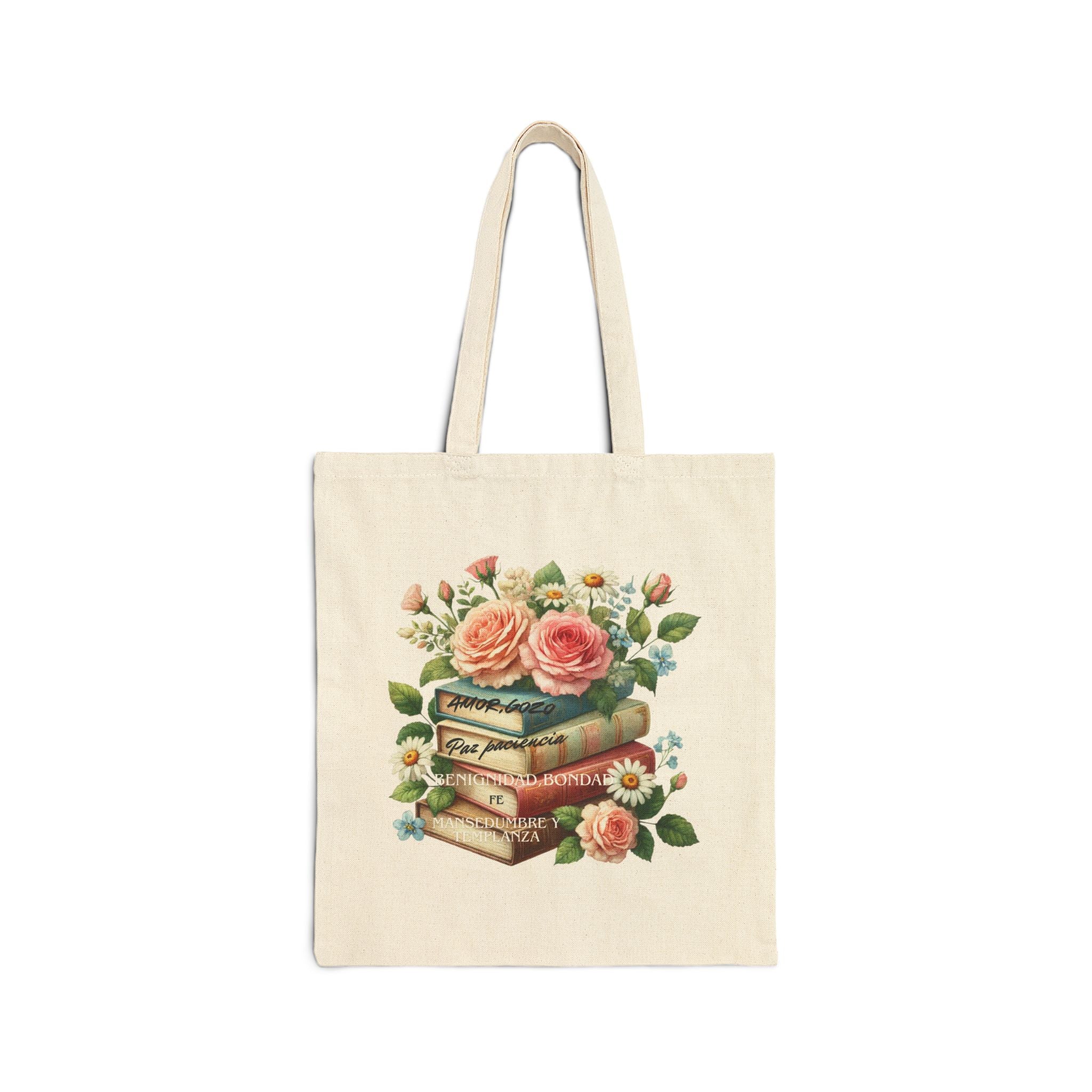 Vintage Floral Book Tote Bag, Eco-Friendly Cotton Shopper, Cute Library Bag, Gift for Book Lovers, Spring Floral Tote