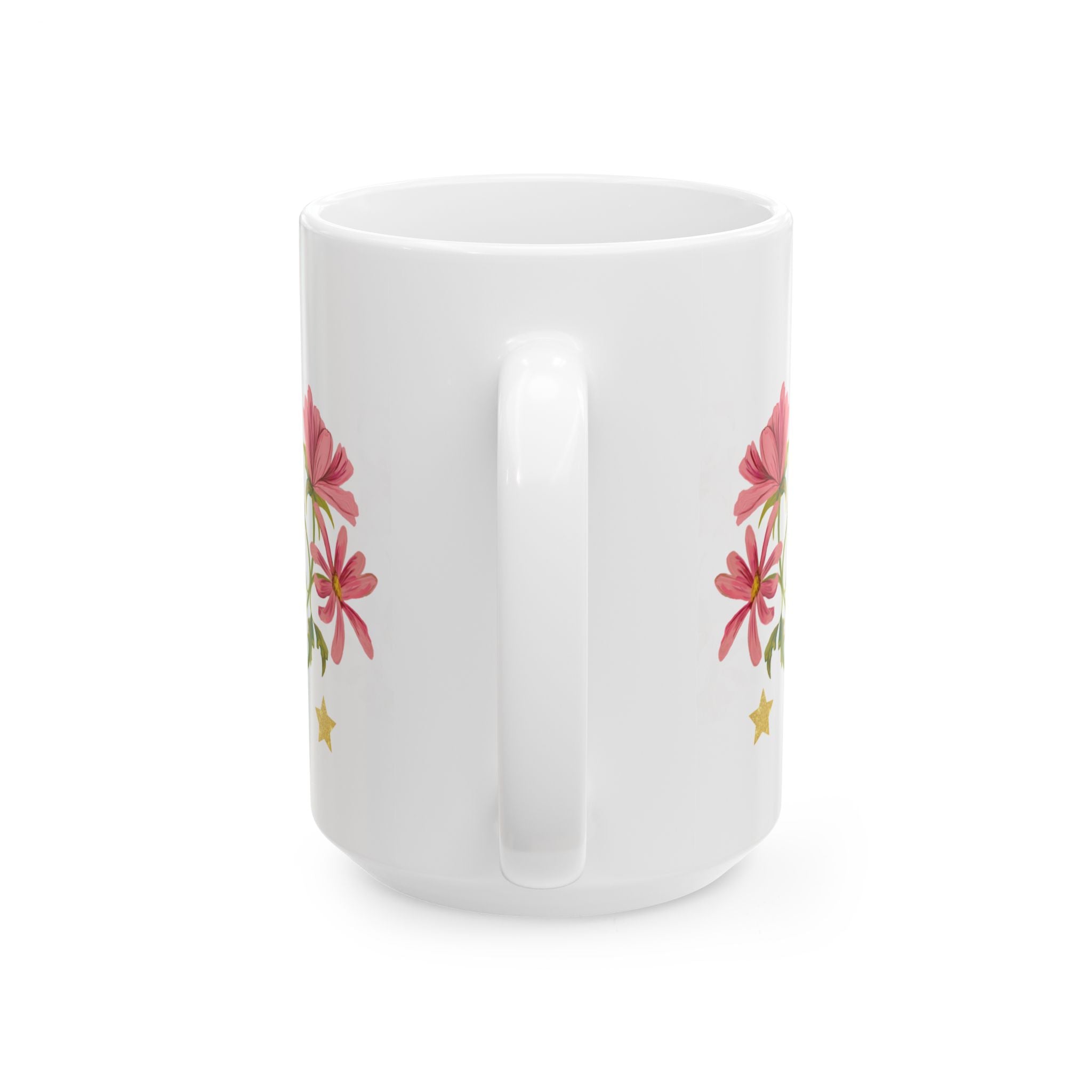 Floral Pink Cosmos Ceramic Mug (11oz & 15oz) — Vintage Garden Tea Coffee Cup