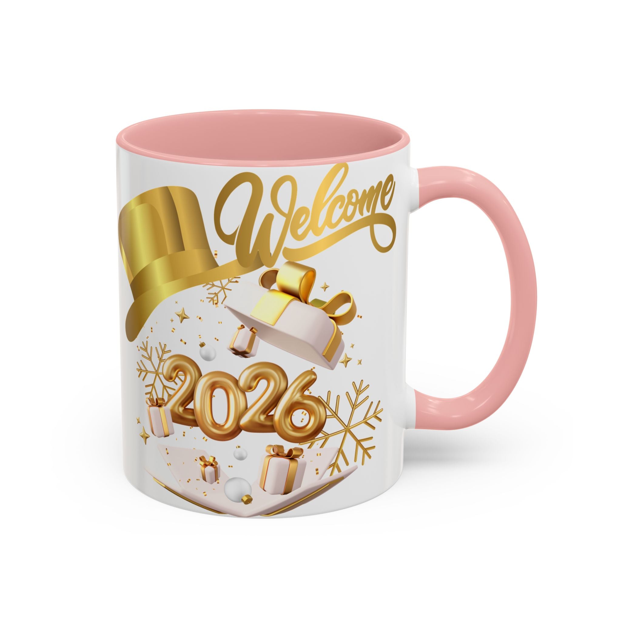 2026 New Year Coffee Mug — "Welcome 2026" Gold Celebration Accent Mug
