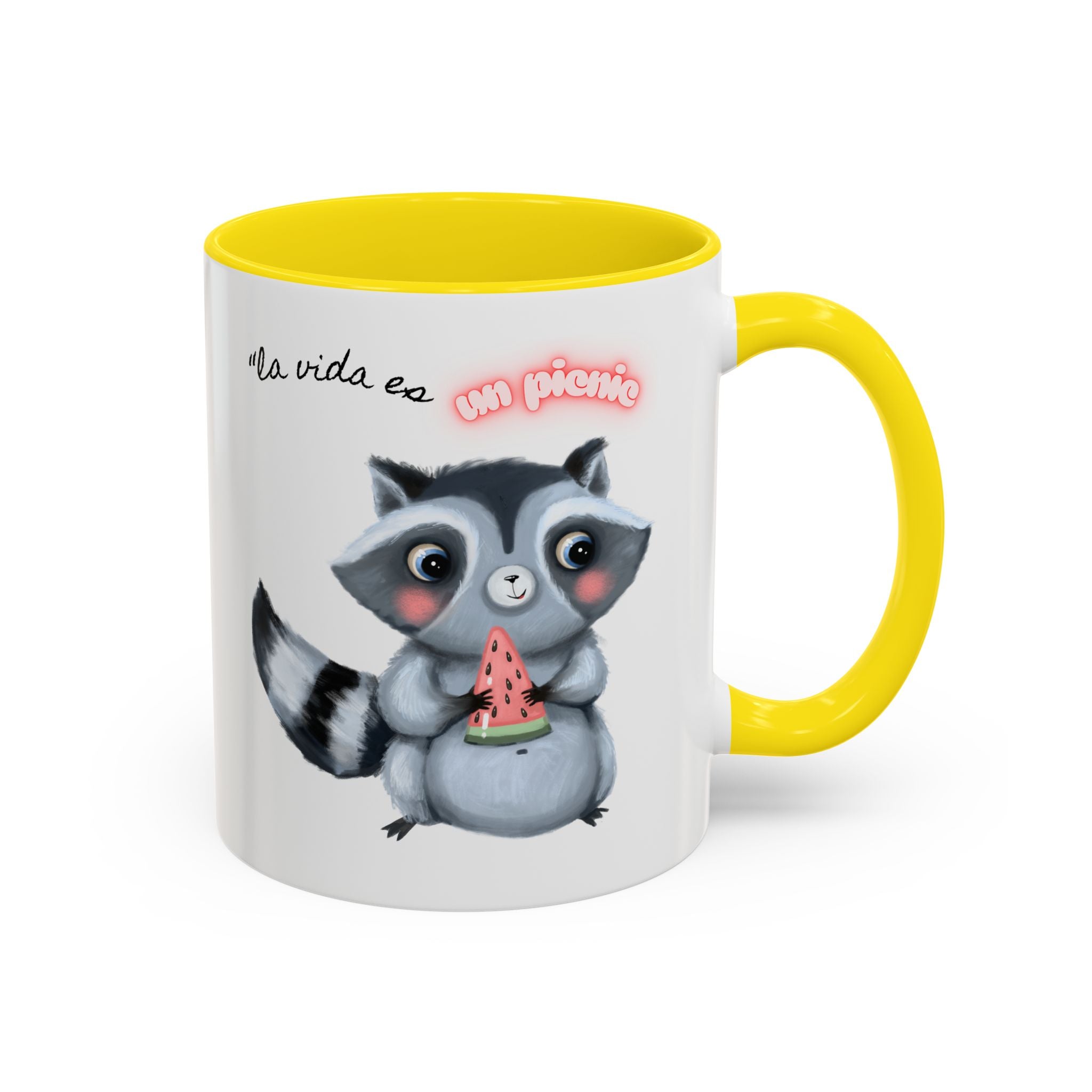 Raccoon-Themed Accent Coffee Mug | Cute Animal Mug for Home, Gift for Coffee Lovers, Nature Lovers, Birthday, Celebrate Life