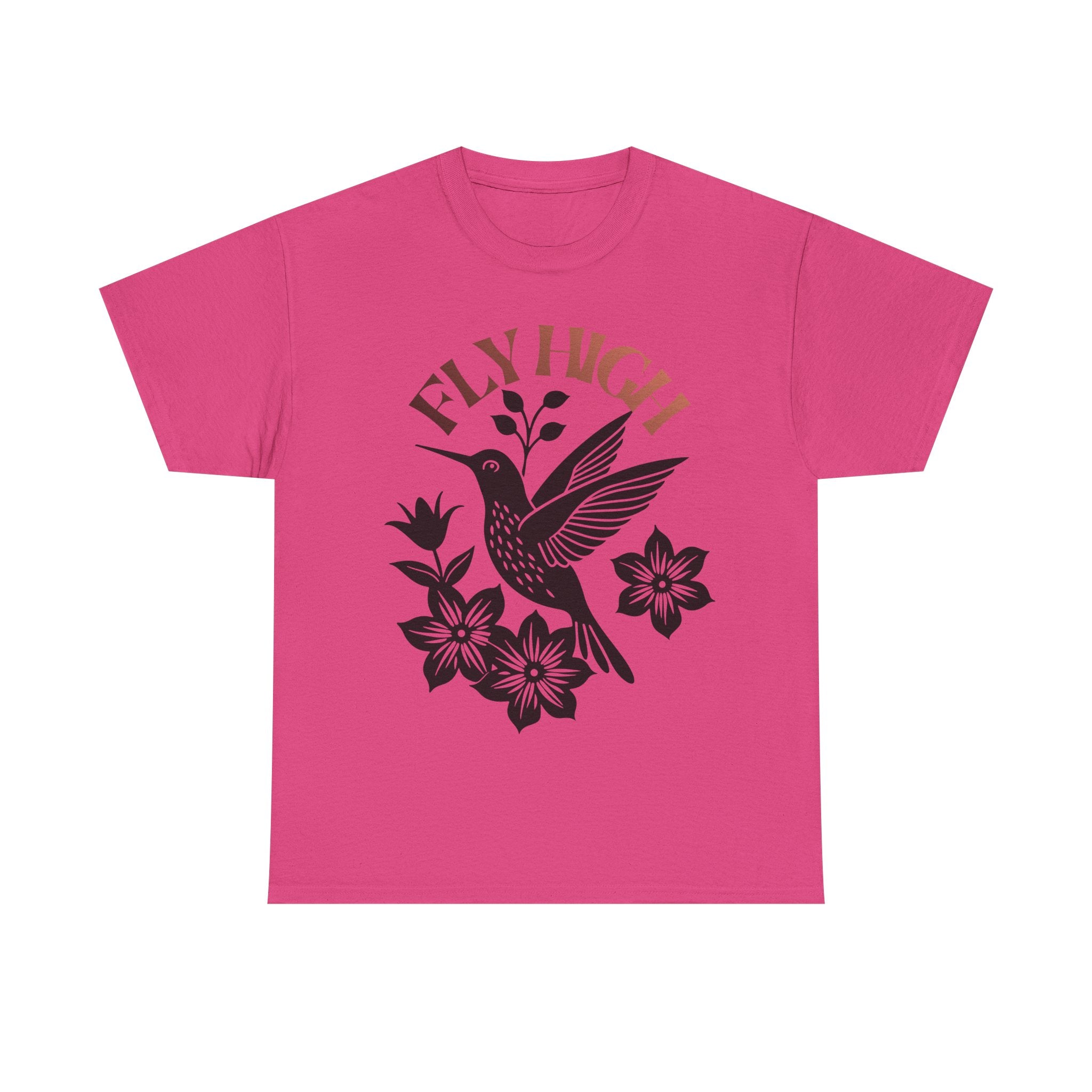 Fly High Hummingbird T-Shirt — Floral Retro Nature Tee