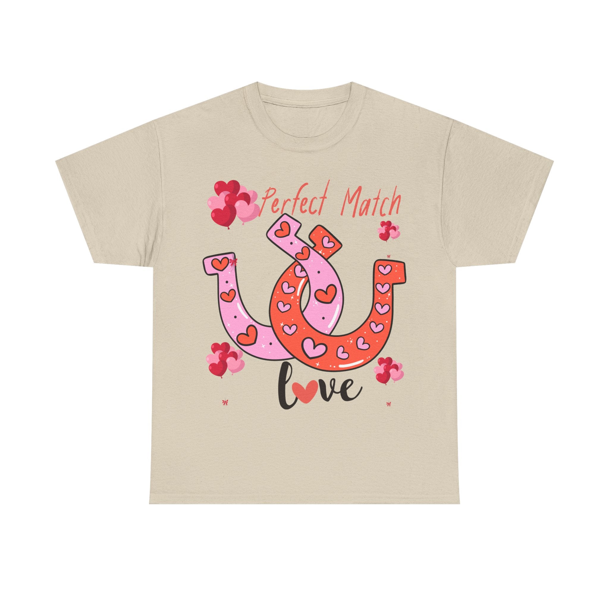 Perfect Match Love T-Shirt — Cute Horseshoe Valentine Tee