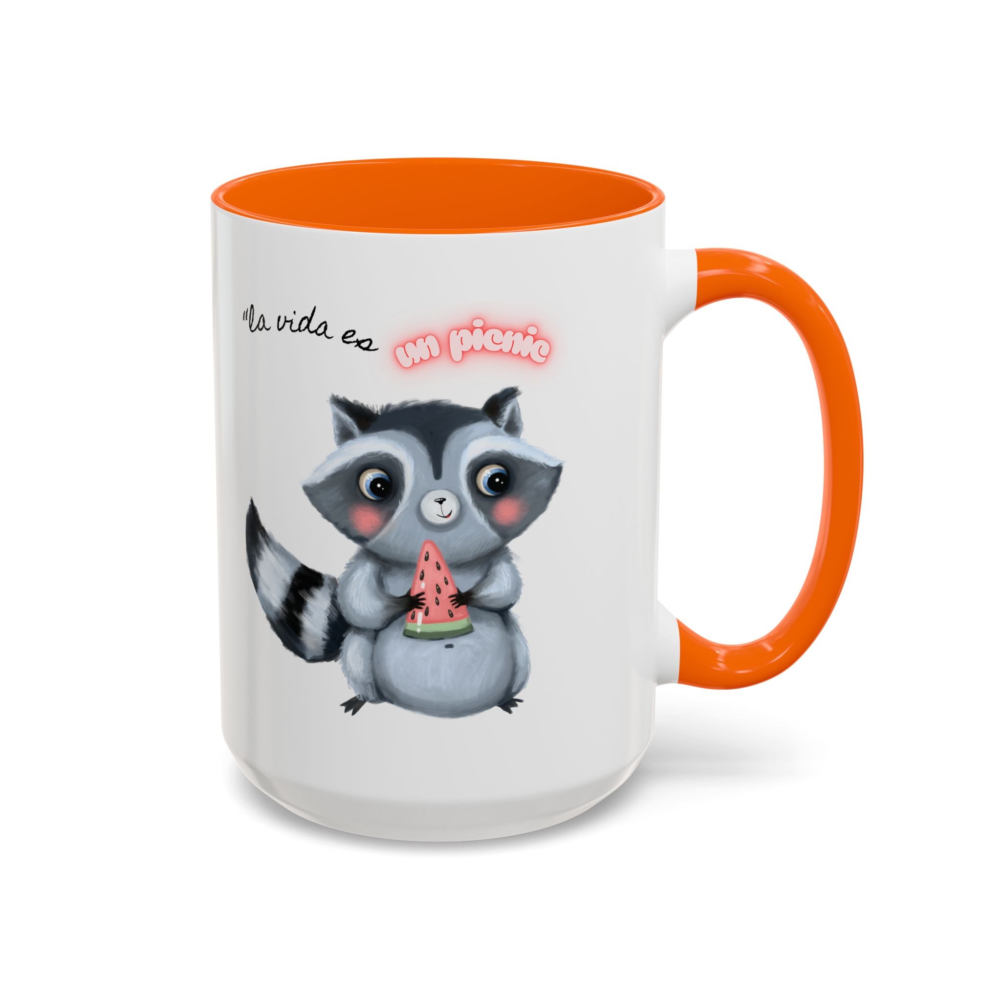 Raccoon-Themed Accent Coffee Mug | Cute Animal Mug for Home, Gift for Coffee Lovers, Nature Lovers, Birthday, Celebrate Life