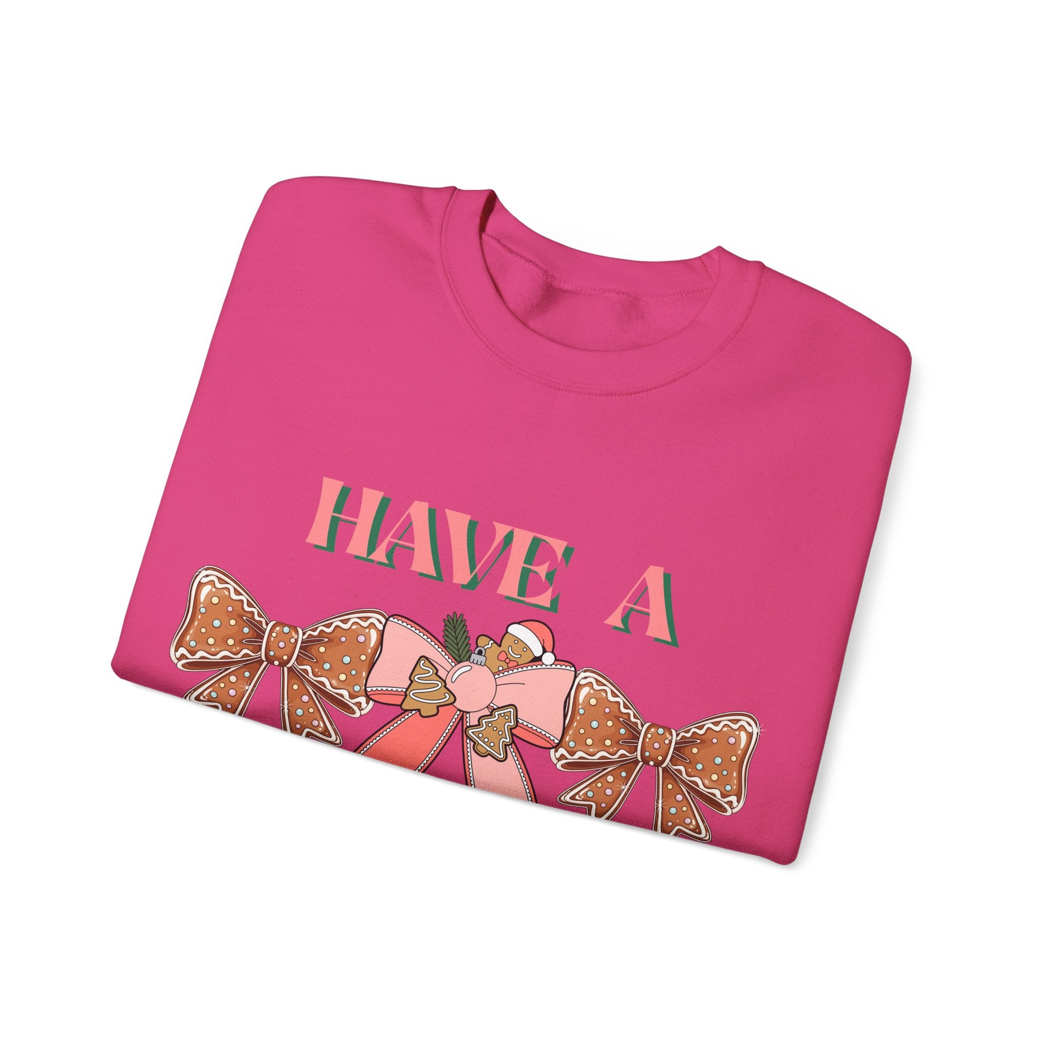 Have a Little Merry Crewneck Sweatshirt — Pink Holiday Bow Christmas Sweater