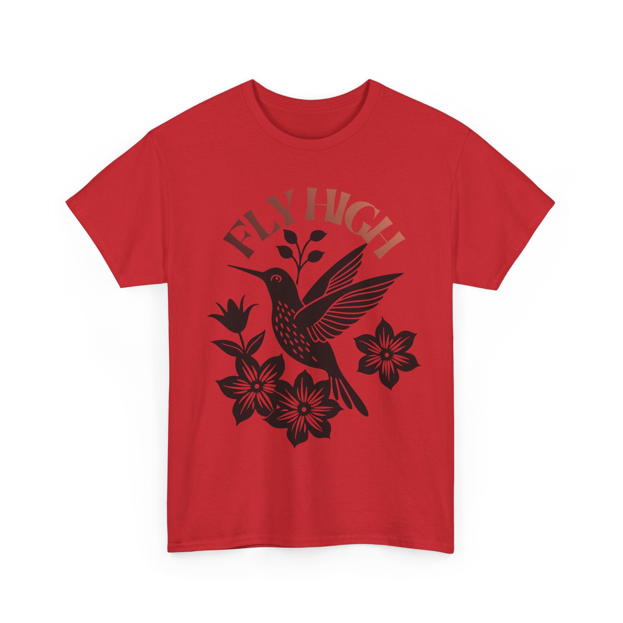 Fly High Hummingbird T-Shirt — Floral Retro Nature Tee