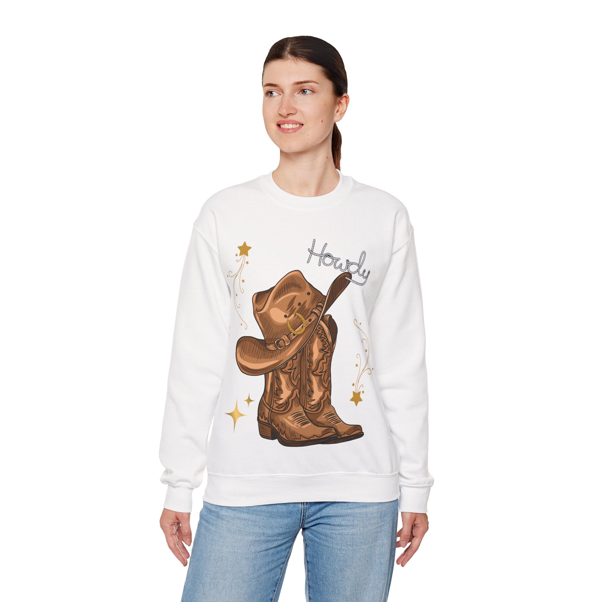 Howdy Cowboy Crewneck Sweatshirt | Unisex Sweatshirt, Western Apparel, Fall Fashion, Gift for Him/Her, Casual Wear
