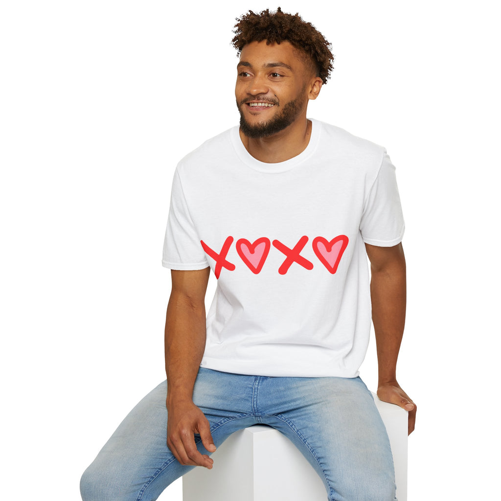 XX Valentine’s Day Tee – Cute Red Heart Hugs & Kisses T-Shirt