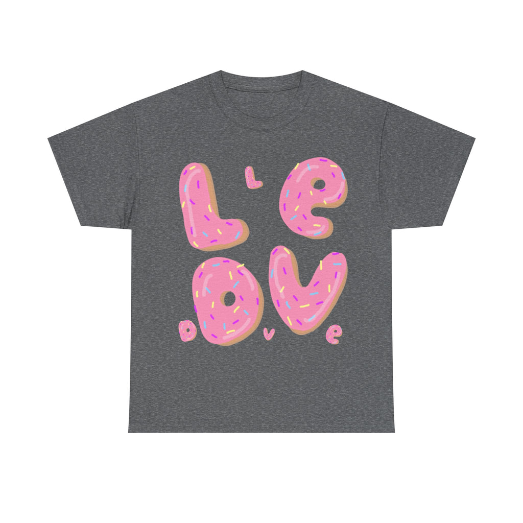 Sweet Love Donut Tee - Unisex Heavy Cotton T-Shirt for Foodies and Fun-Lovers