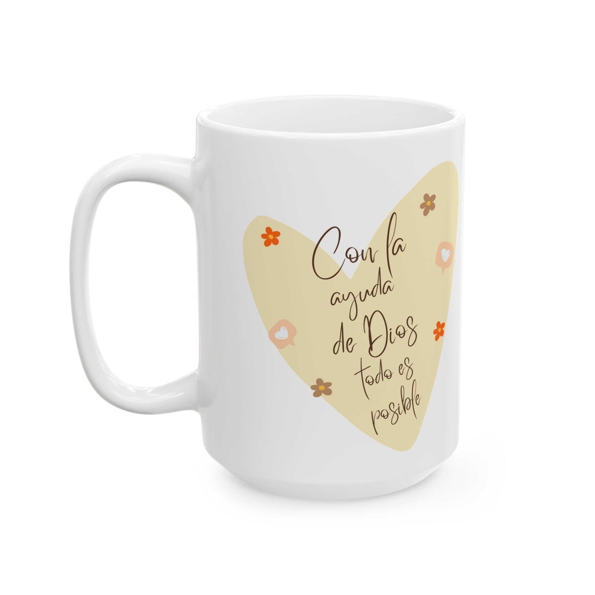 Ceramic Mug — "Choose Joy" Heart Floral Coffee Tea Cup (11oz & 15oz)