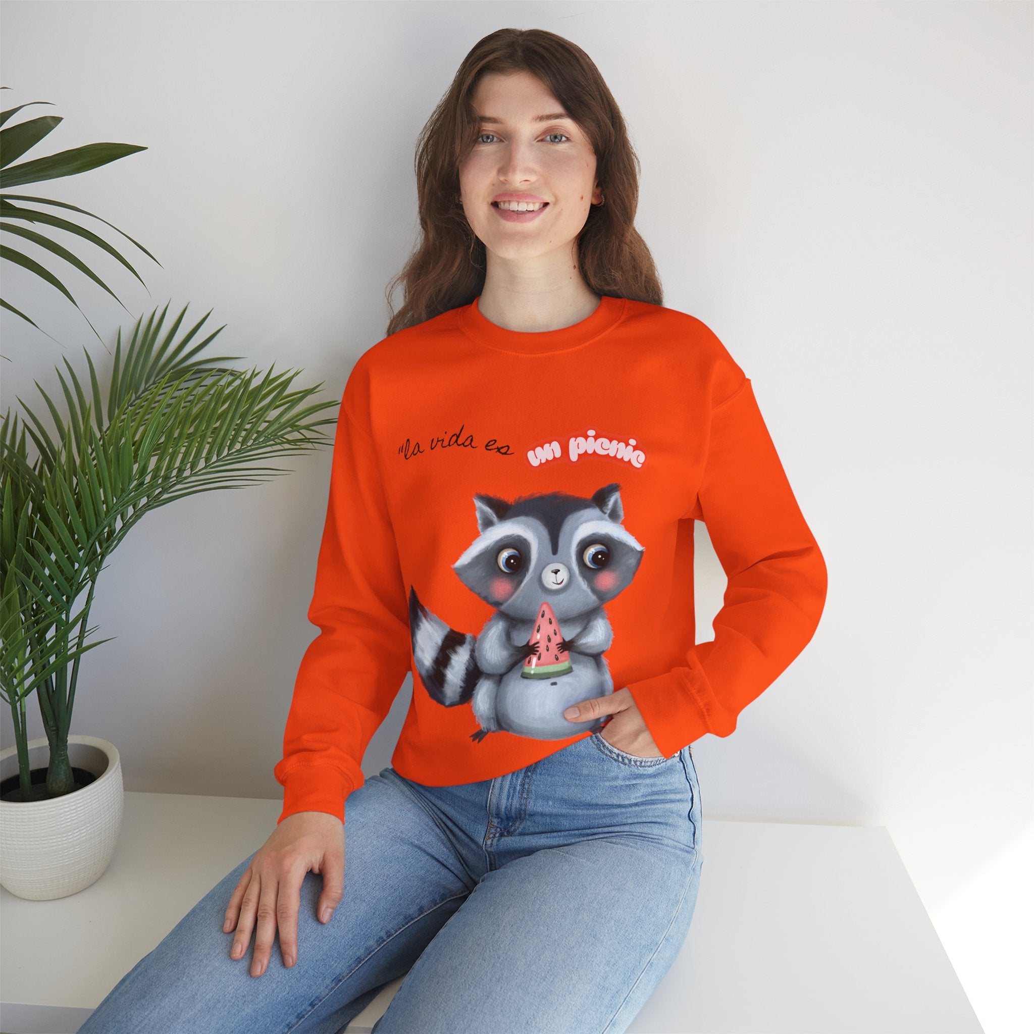 Cute Raccoon Sweatshirt, Cozy Fall Apparel, Gift for Animal Lovers, Cute Crewneck for Kids and Adults, Sweatshirt for Birthdays, Party Wear