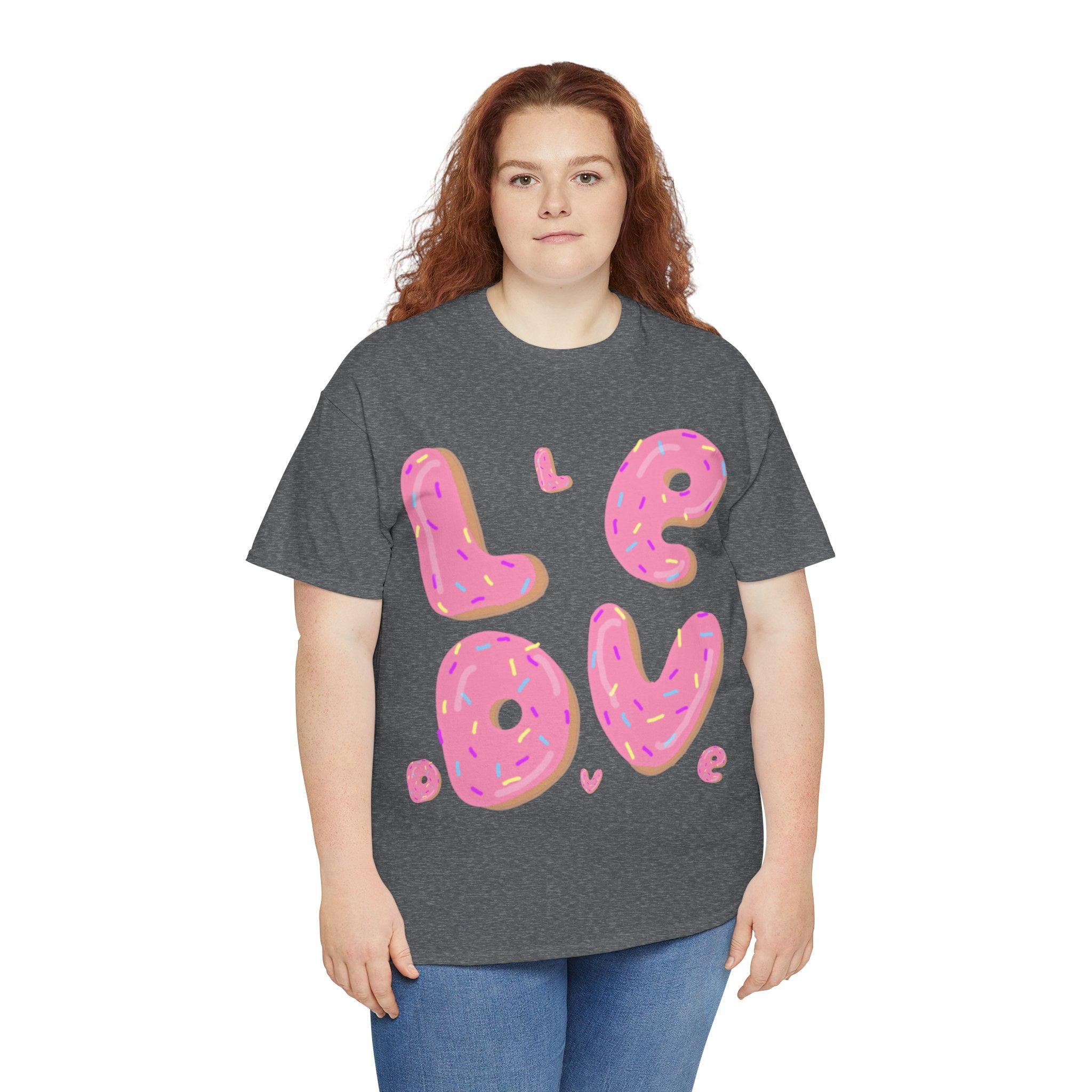 Sweet Love Donut Tee - Unisex Heavy Cotton T-Shirt for Foodies and Fun-Lovers