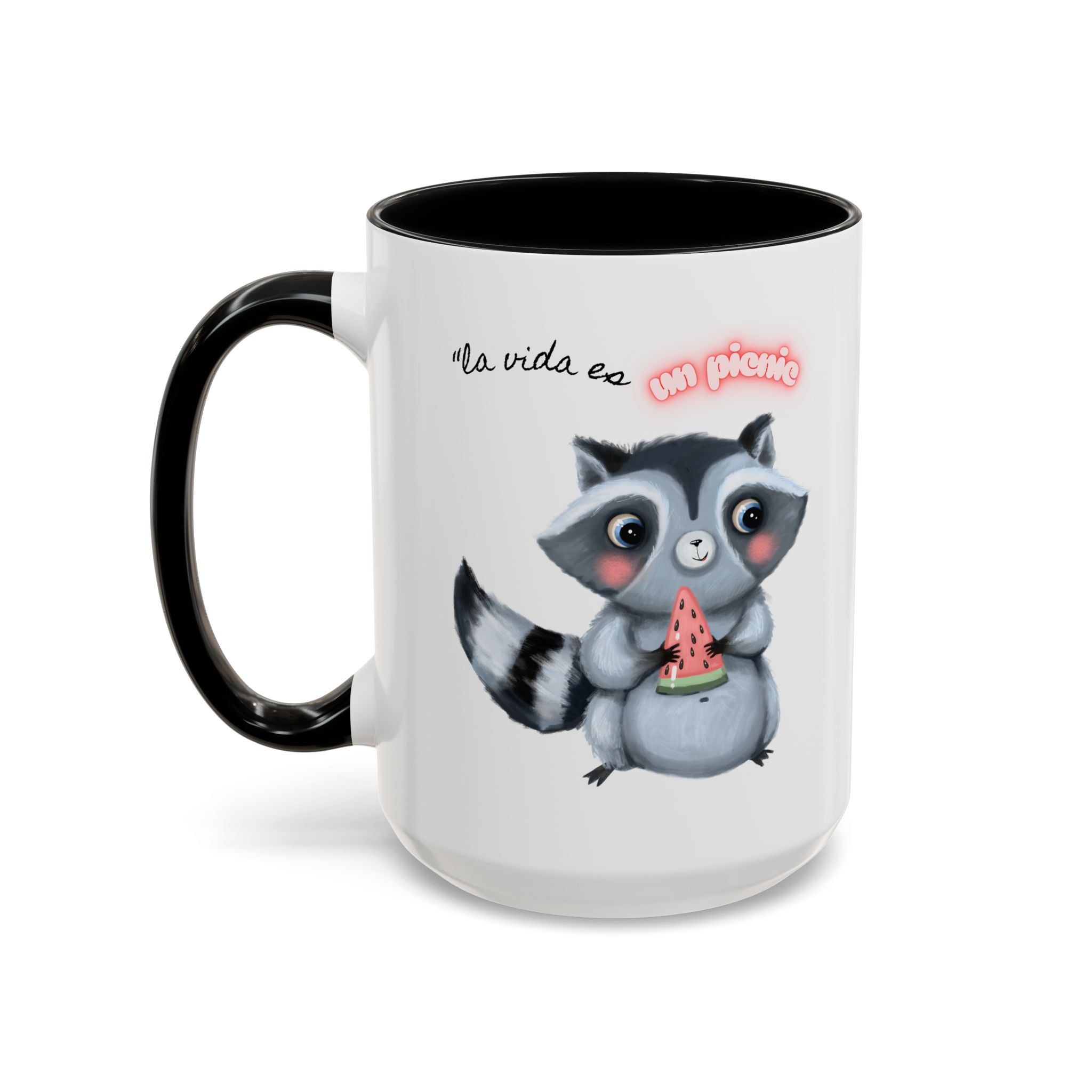 Raccoon-Themed Accent Coffee Mug | Cute Animal Mug for Home, Gift for Coffee Lovers, Nature Lovers, Birthday, Celebrate Life