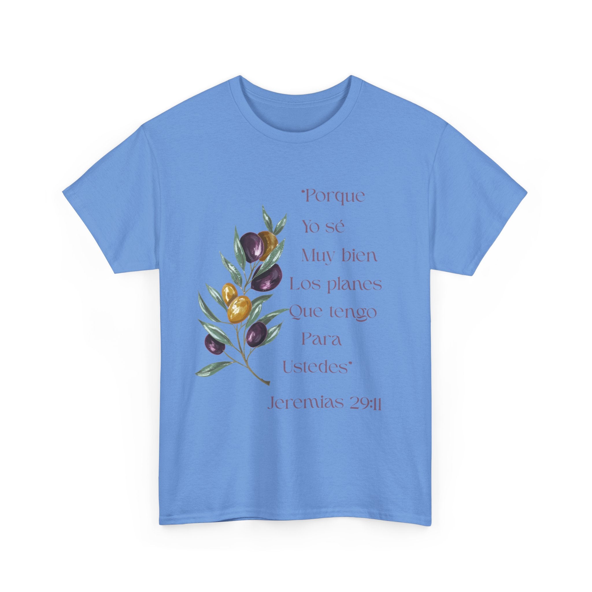 Olive Branch Scripture Tee — Jeremías 29:11 Spanish Floral Bible Verse T-Shirt