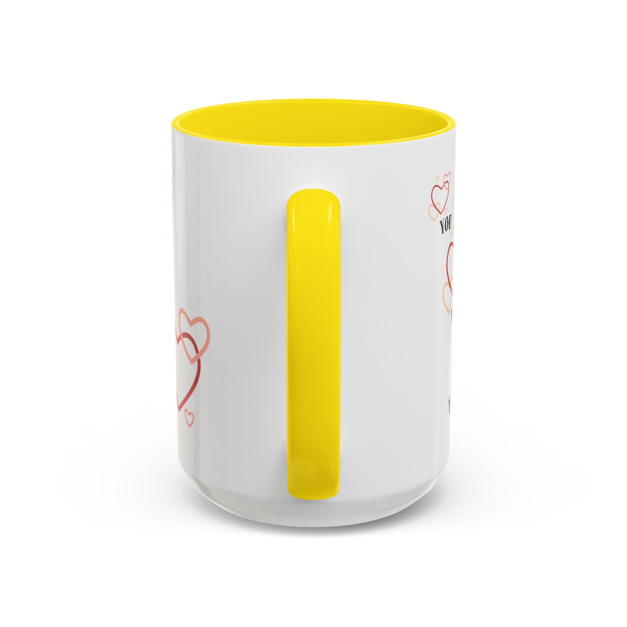 Love You Accent Coffee Mug, Valentine's Day Gift, Heart Mug, Cute Coffee Cup, Romantic Beverage Container