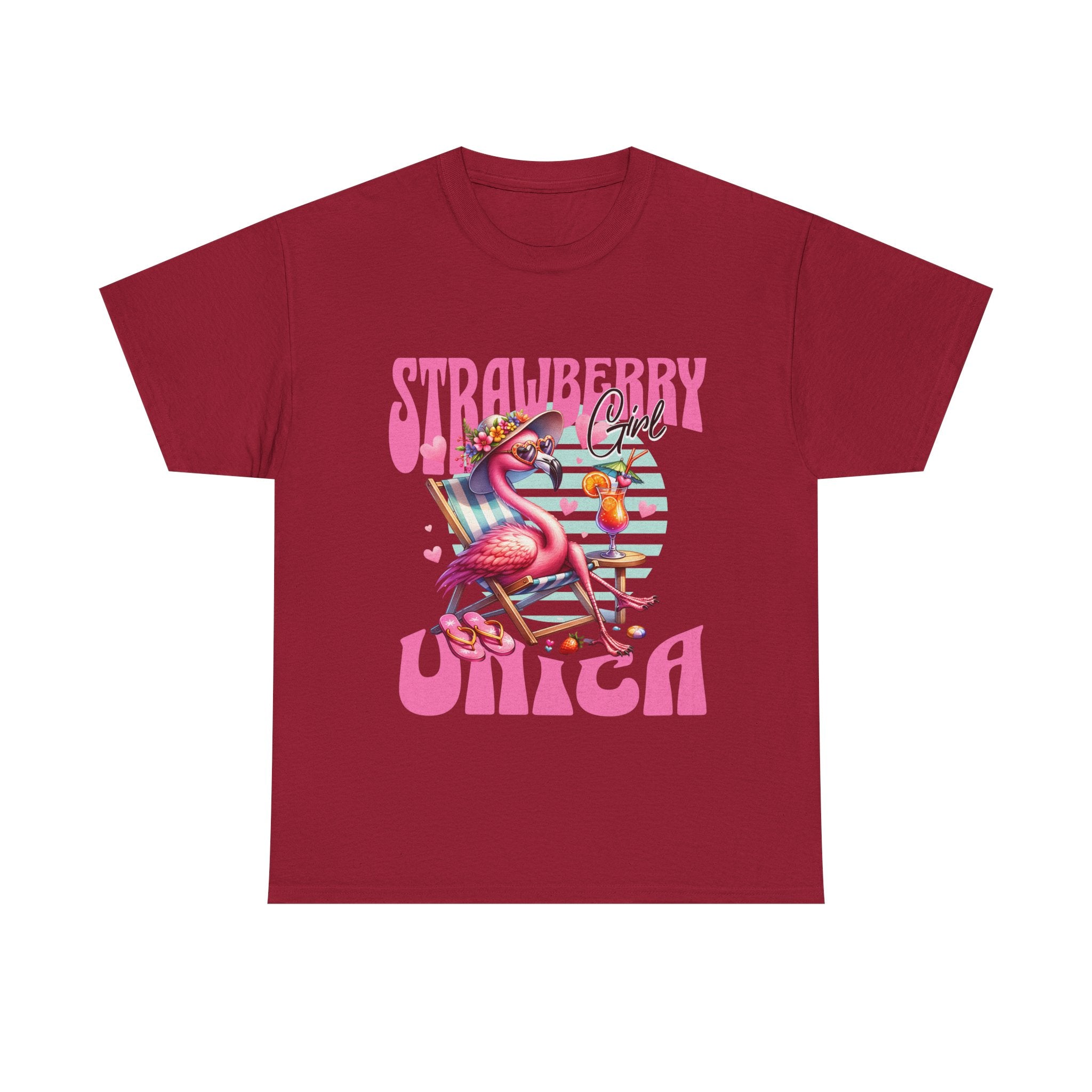 Strawberry Girl Unisex Heavy Cotton Tee - Summer Vibes T-Shirt