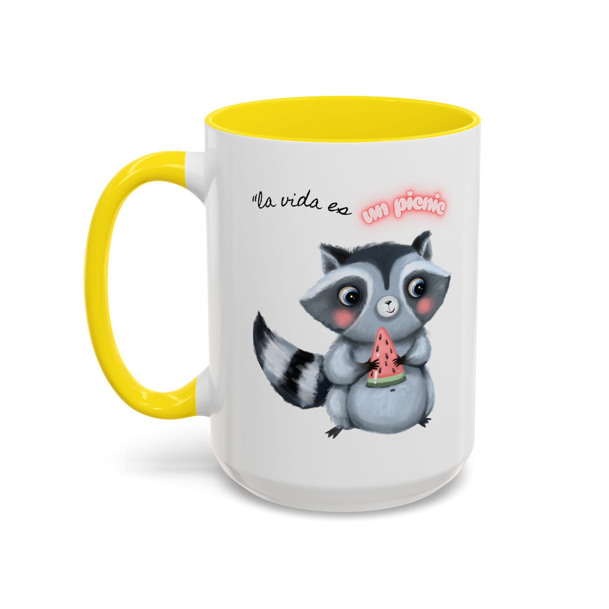 Raccoon-Themed Accent Coffee Mug | Cute Animal Mug for Home, Gift for Coffee Lovers, Nature Lovers, Birthday, Celebrate Life