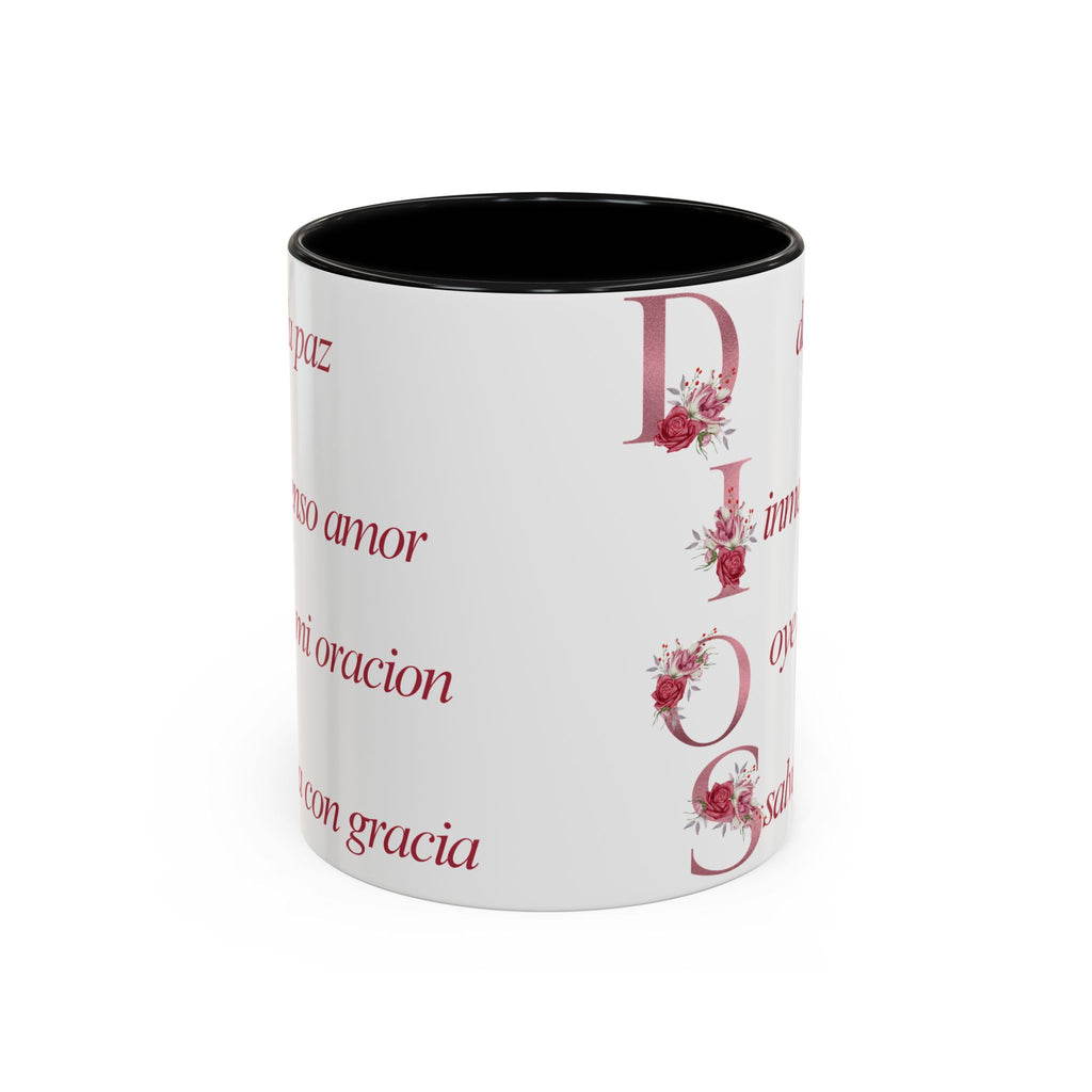 Inspirational Accent Coffee Mug with Floral Design - 11/15oz