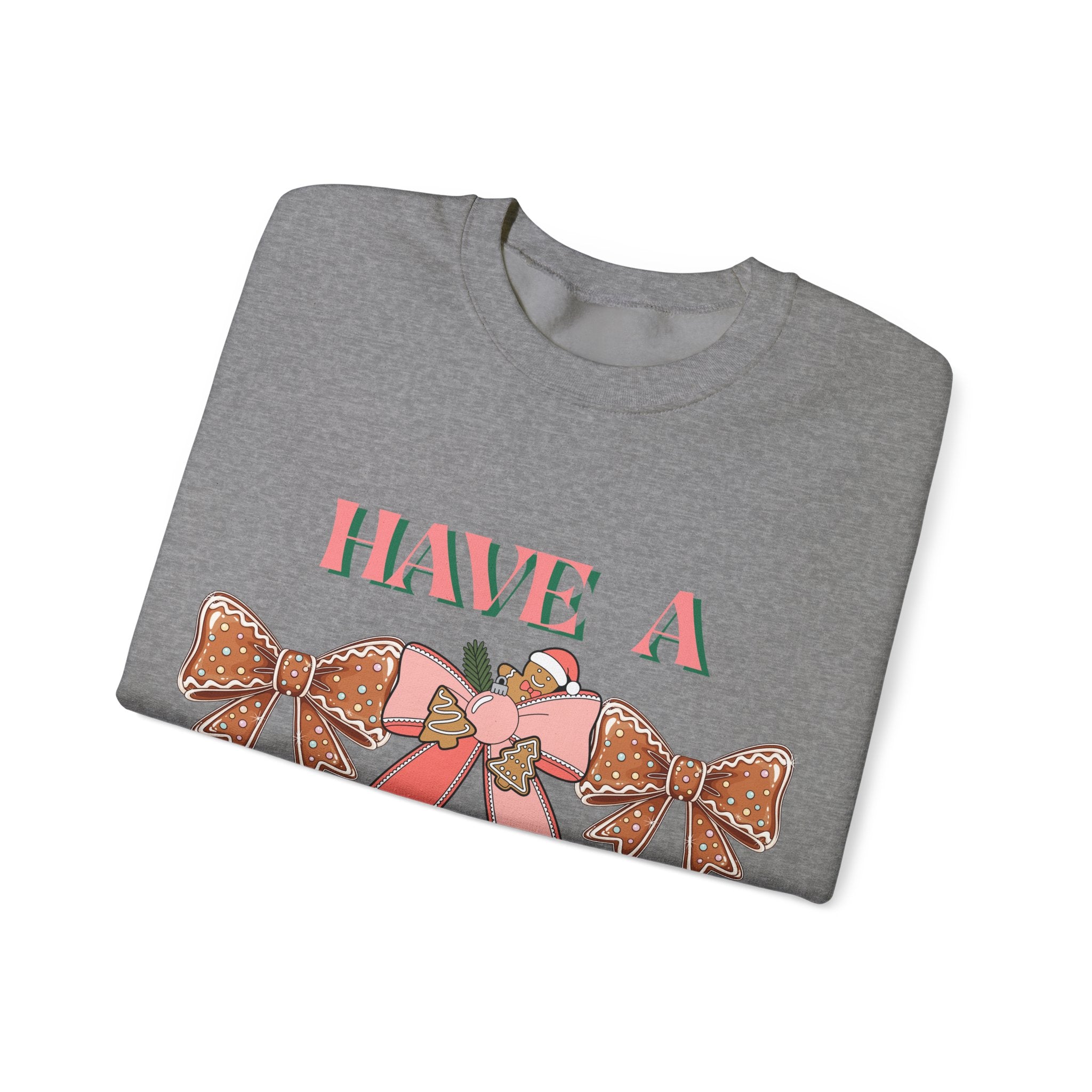 Have a Little Merry Crewneck Sweatshirt — Pink Holiday Bow Christmas Sweater