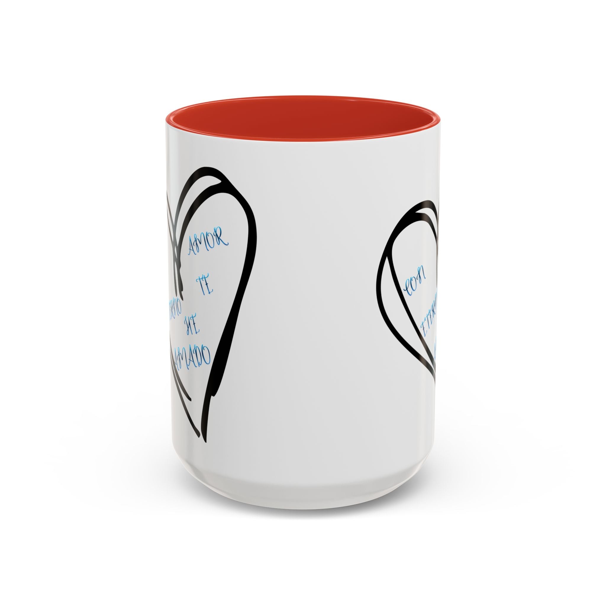 Coffee Mug - Hand-Drawn Heart with Spanish 'Por Amor Te He Amado' Accent