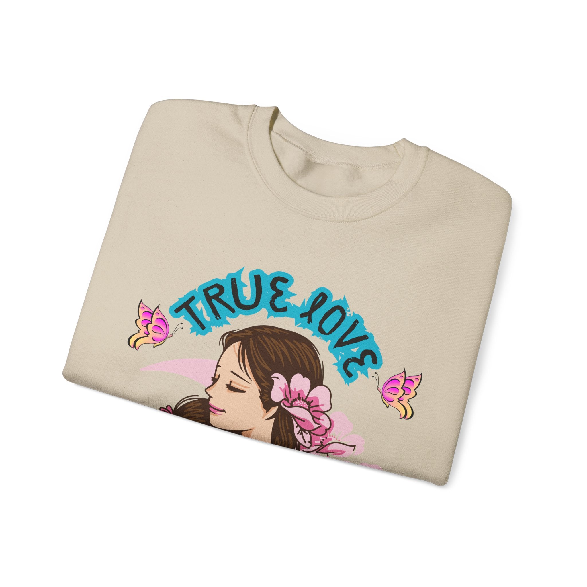 True Love Crewneck Sweatshirt | Family Gift, Mother's Day Apparel, Cozy Sweatshirt, Comfort Wear, Floral Design
