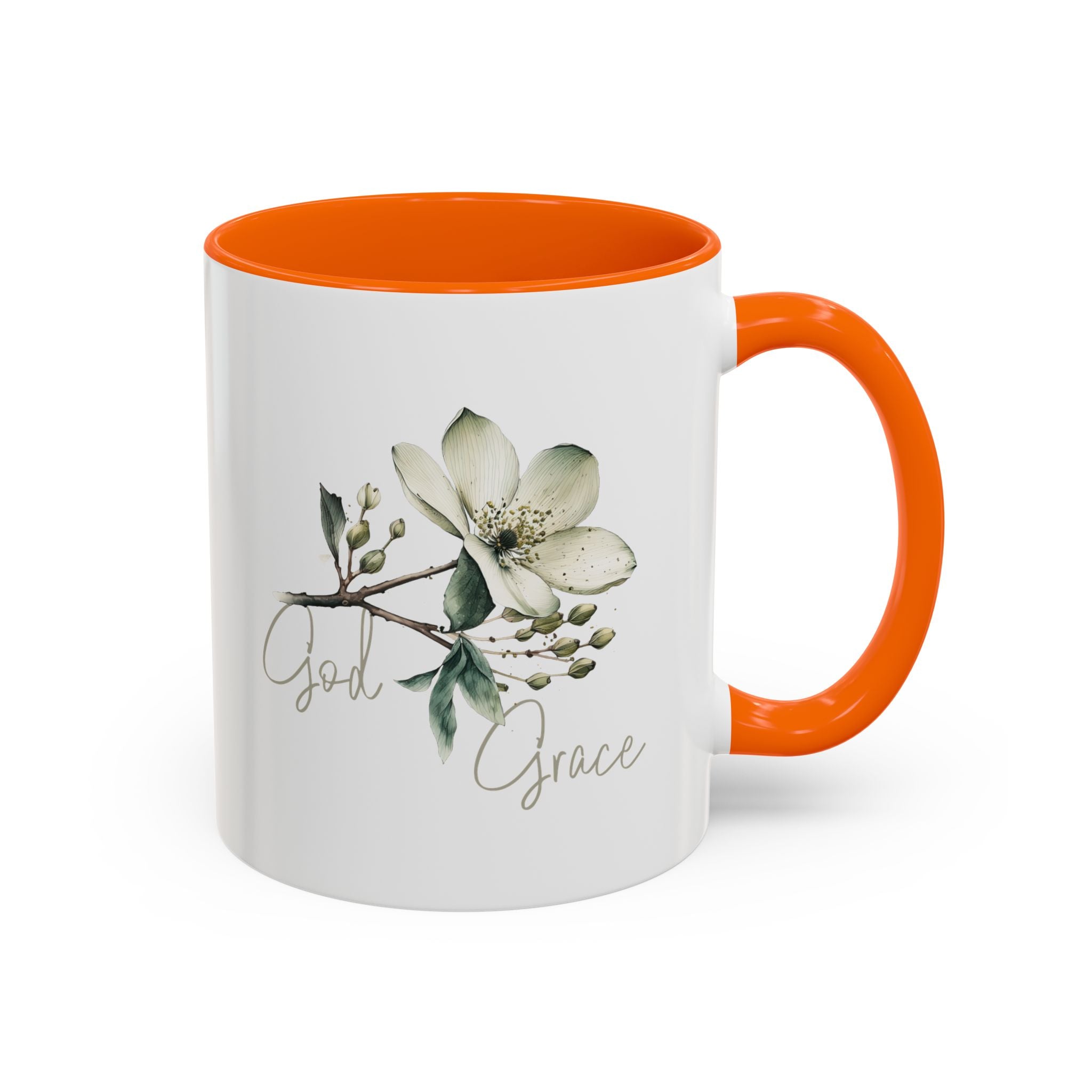 Floral Accent Coffee Mug | God Grace Gift, Nature-Inspired Tea Cup, Inspirational Drinkware for Home, Office, Mother's Day