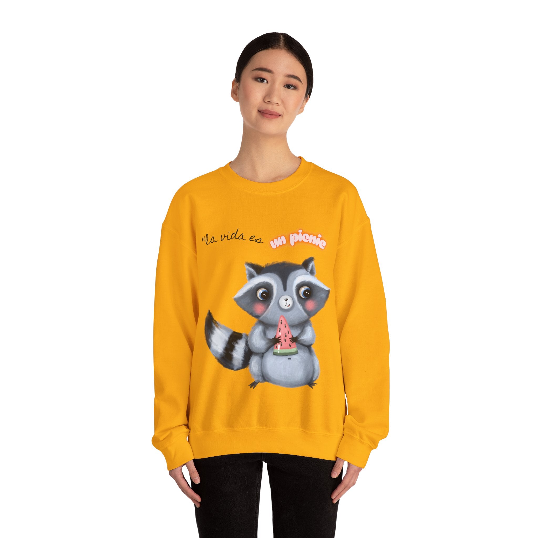 Cute Raccoon Sweatshirt, Cozy Fall Apparel, Gift for Animal Lovers, Cute Crewneck for Kids and Adults, Sweatshirt for Birthdays, Party Wear