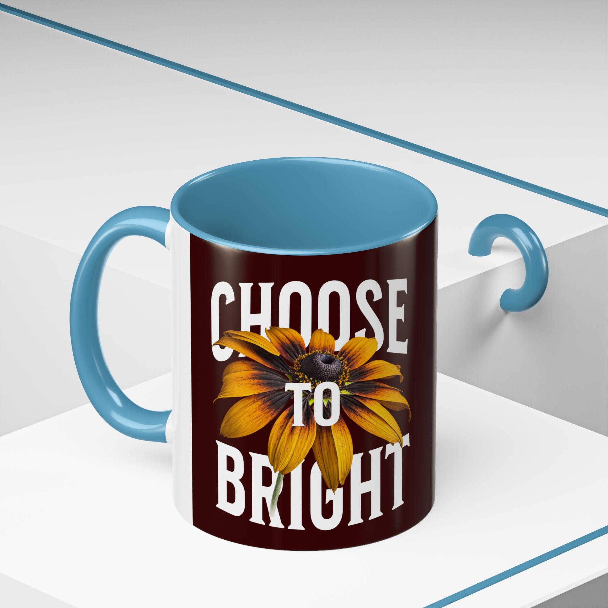 Choose to Be Bright Coffee Mug — Sunflower Accent Ceramic Mug (11/15oz)