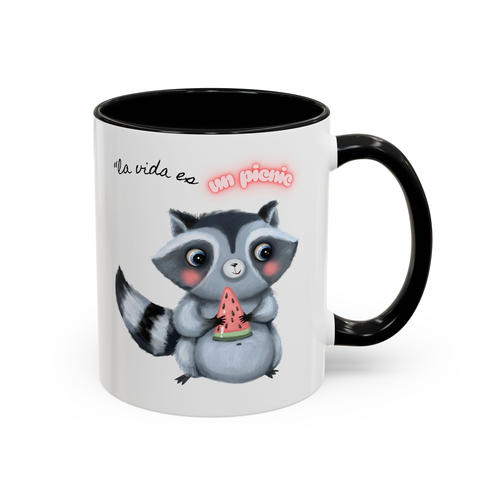 Raccoon-Themed Accent Coffee Mug | Cute Animal Mug for Home, Gift for Coffee Lovers, Nature Lovers, Birthday, Celebrate Life
