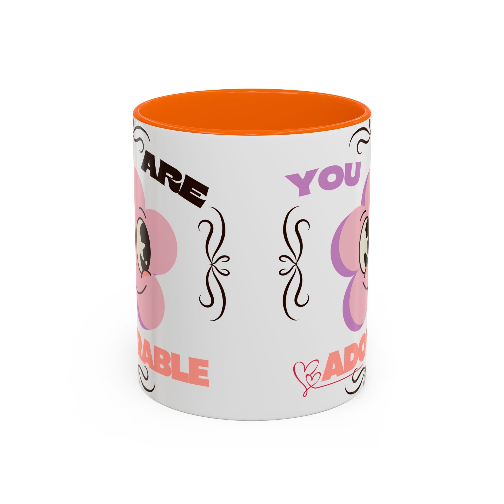 You Are Adorable Coffee Mug — Cute Pink Flower Accent Mug (11/15oz)
