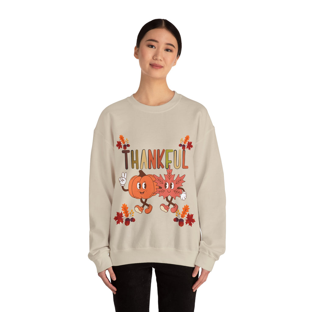 Thankful Autumn Crewneck Sweatshirt, Cozy Fall Sweater, Unisex Sweatshirt, Thanksgiving Gift, Cute Seasonal Apparel