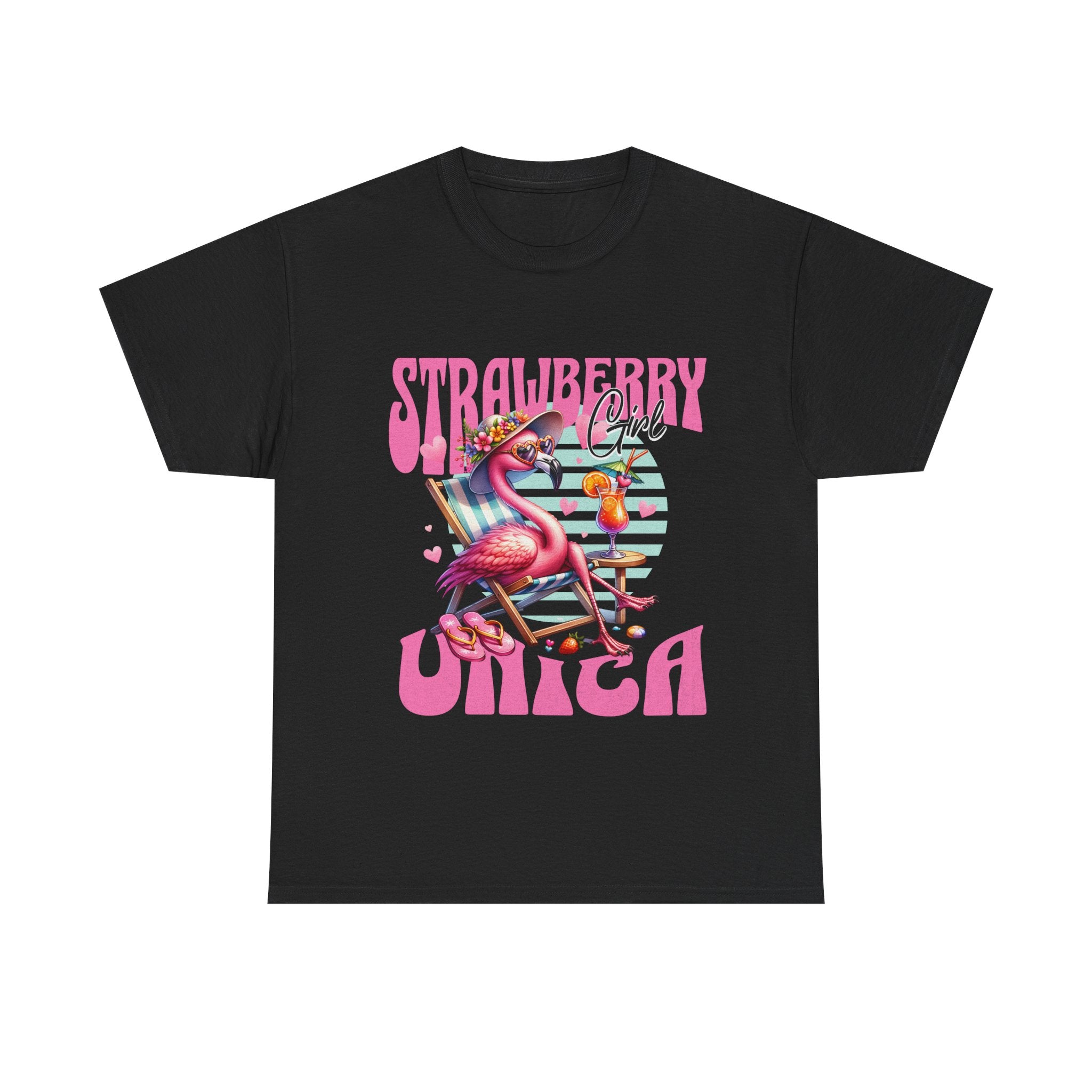 Strawberry Girl Unisex Heavy Cotton Tee - Summer Vibes T-Shirt