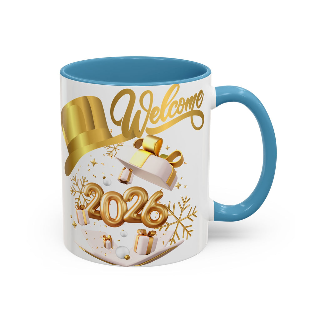 2026 New Year Coffee Mug — "Welcome 2026" Gold Celebration Accent Mug