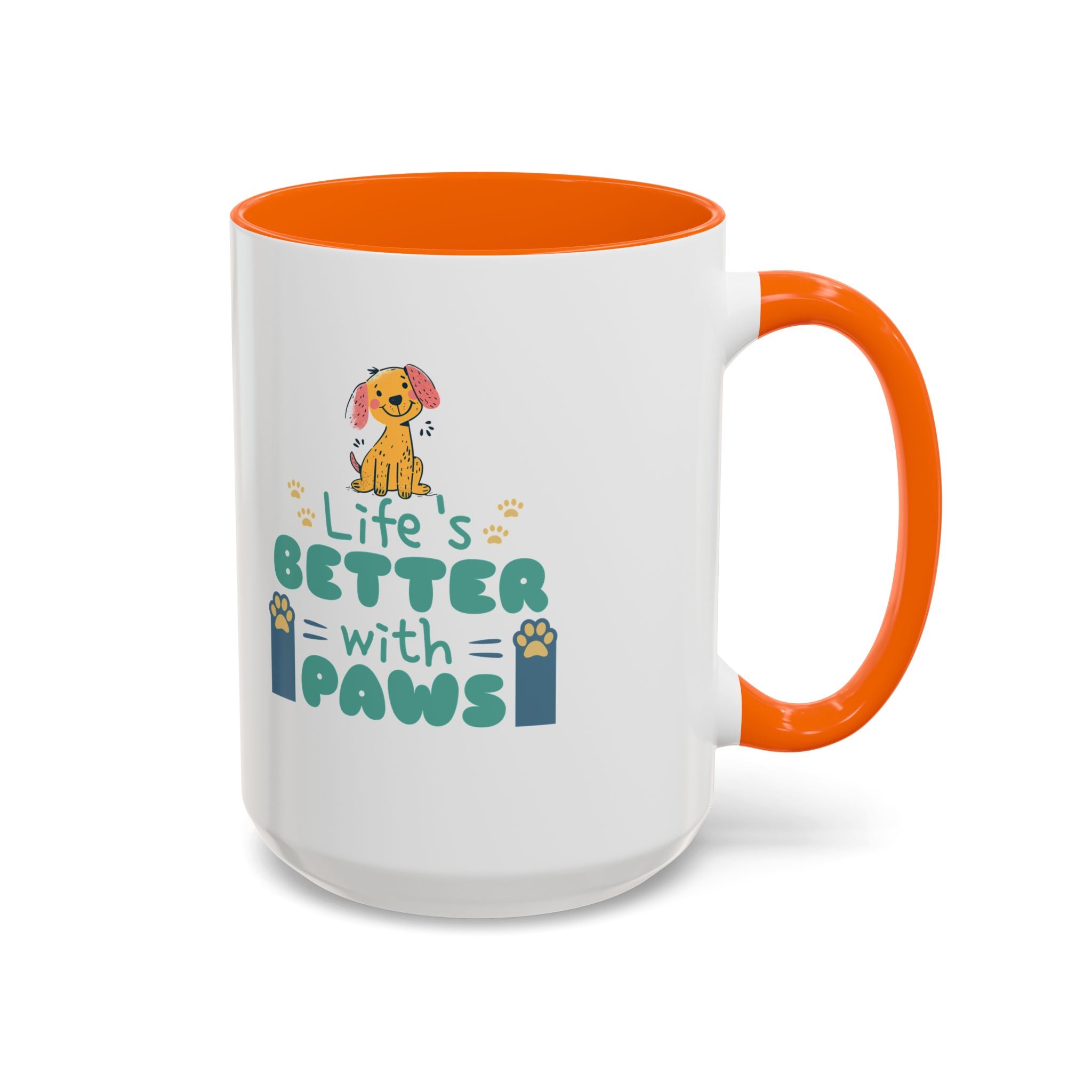 Life's Better with Paws Mug - Pet Lover's Coffee Cup, Dog Themed Gift, Animal Lover Present, Cute Ceramic Mug, Fun Pet Owner Gift