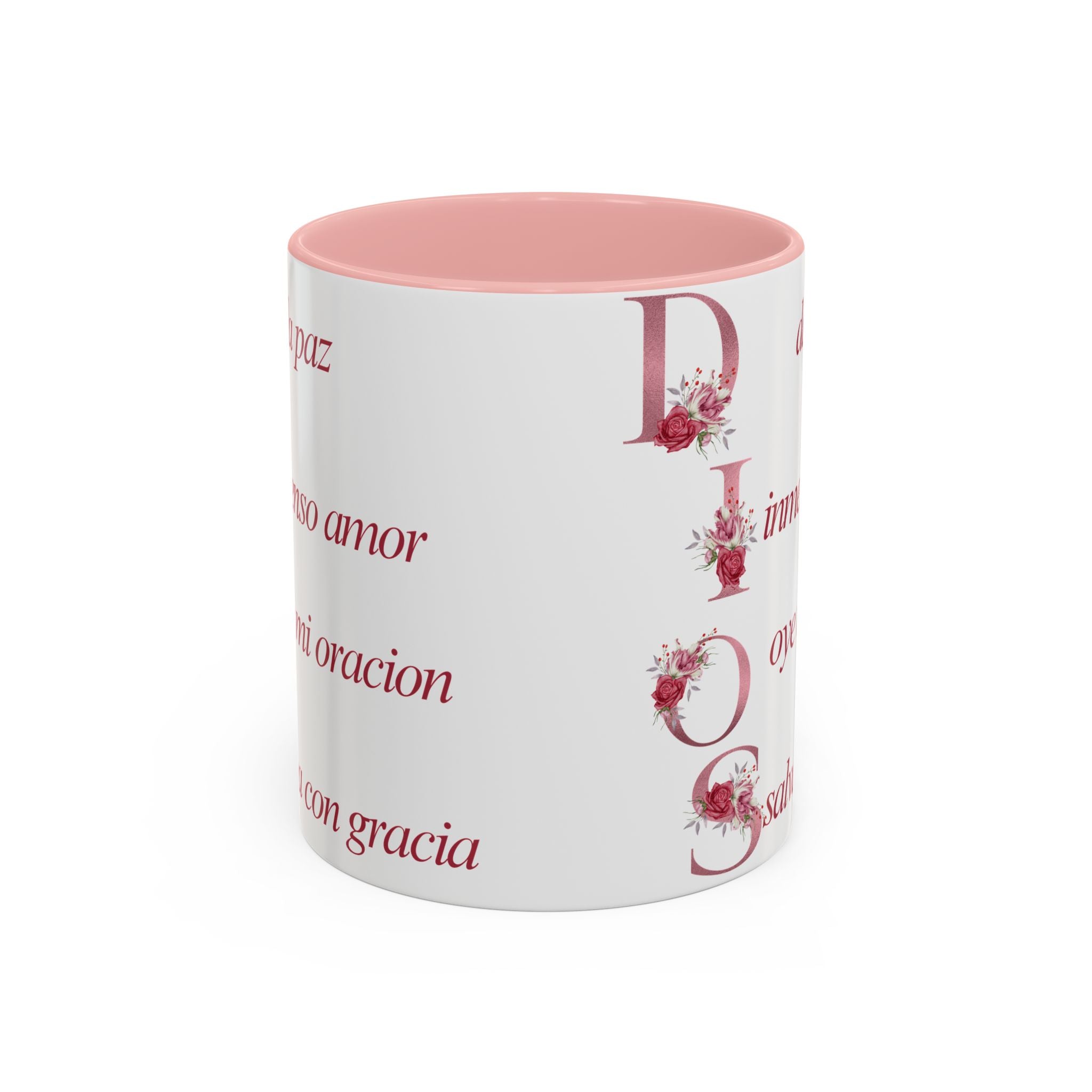 Inspirational Accent Coffee Mug with Floral Design - 11/15oz
