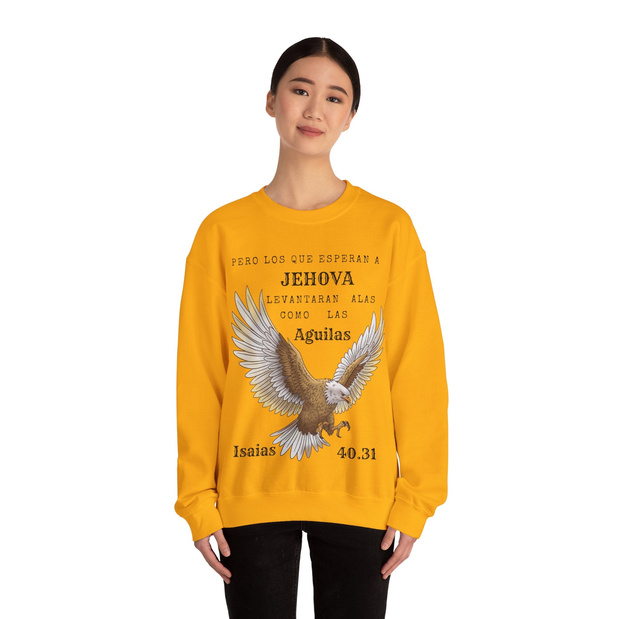 Isaías 40:31 Eagle Sweatshirt — "Pero los que esperan a Jehová" Spanish Christian Crewneck