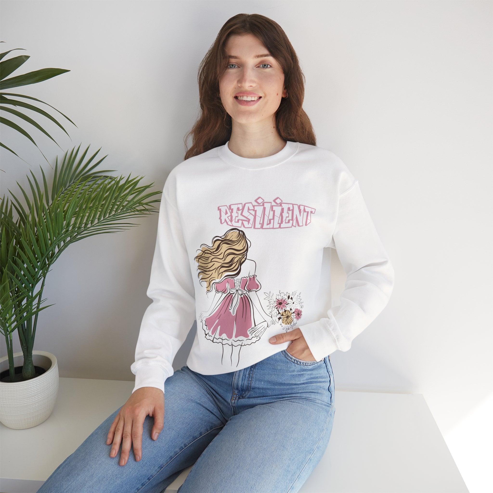 Resilient Graphic Sweatshirt, Trendy Crewneck, Women’s Clothing, Cozy Layering Piece, Perfect Gift for Her, Casual Fashion