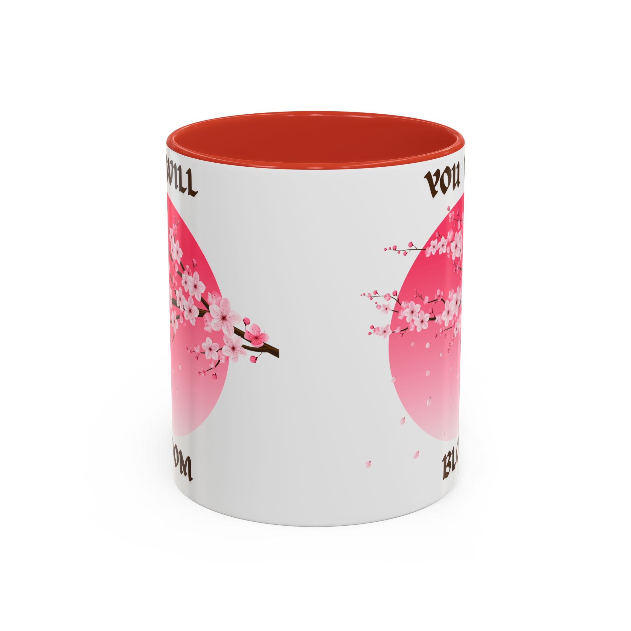 You Will Bloom Accent Coffee Mug — Cherry Blossom Inspirational 11/15oz