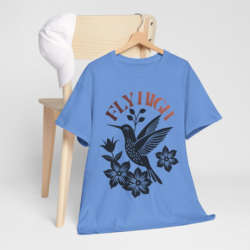 Fly High Hummingbird T-Shirt — Floral Retro Nature Tee