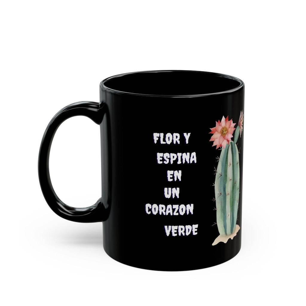 Cactus Love Black Mug - Perfect Gift for Plant Lovers, Home Decor, Coffee Lovers, Minimalist Style, Fun Quotes
