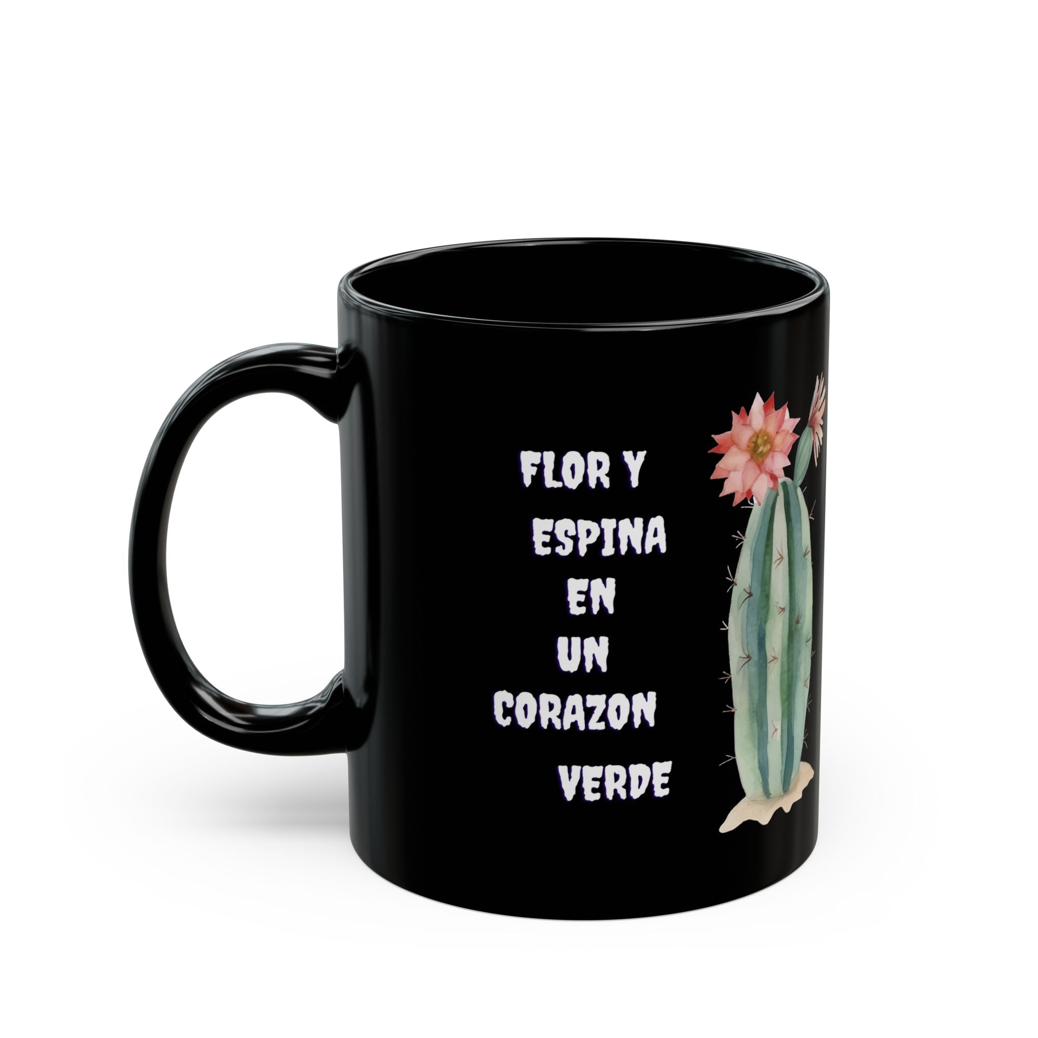 Cactus Love Black Mug - Perfect Gift for Plant Lovers, Home Decor, Coffee Lovers, Minimalist Style, Fun Quotes