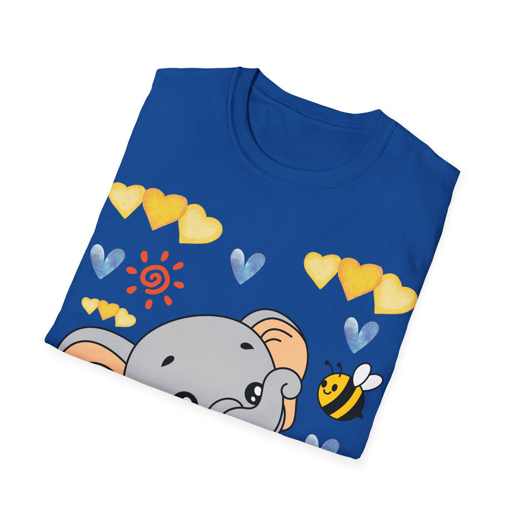 Cute Baby Elephant & Bee Tee — Kids Animal Graphic T-Shirt